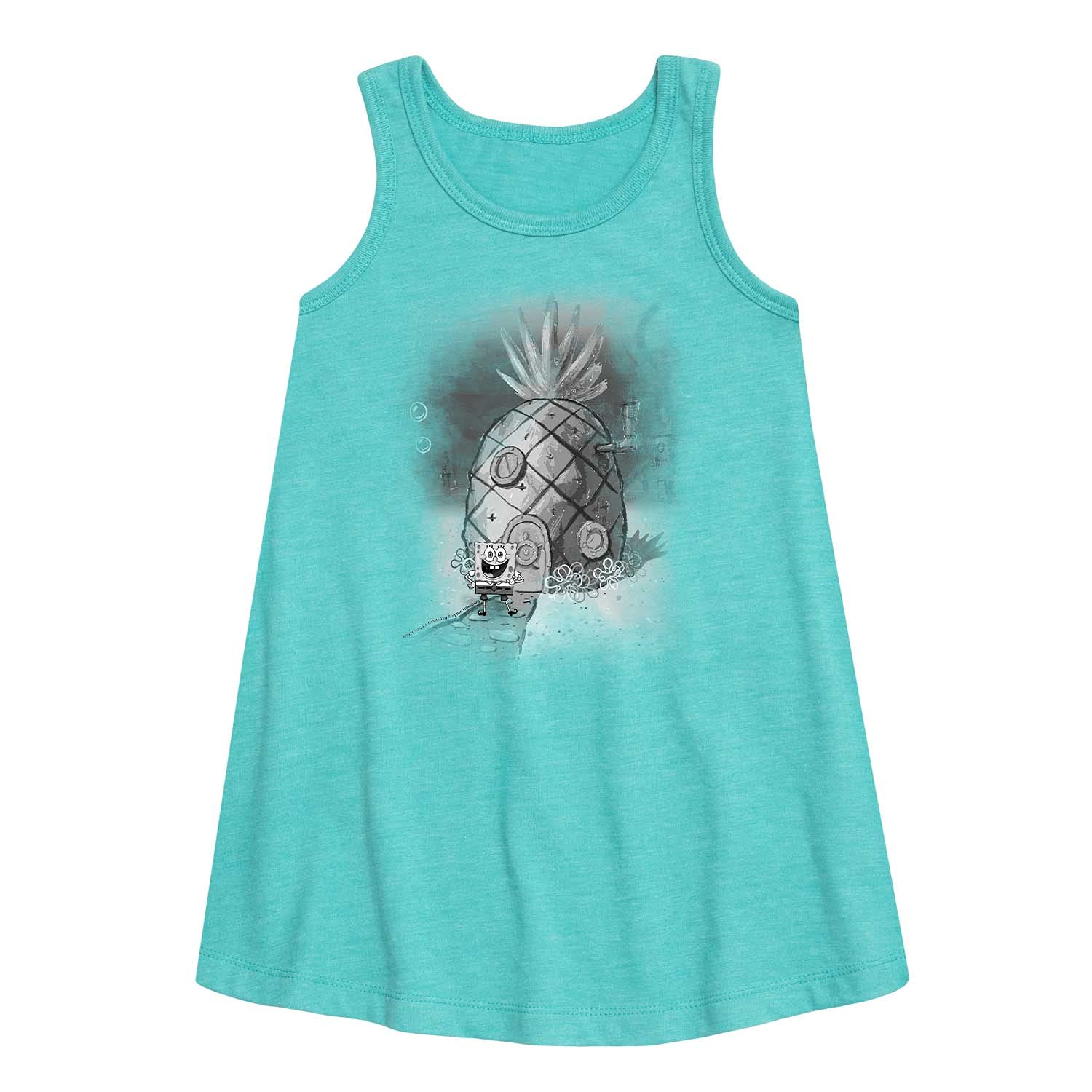 HYBRID APPAREL Spongebob Squarepants A-Line Dress for Toddler & Youth Girls - Cute Cartoon Character Outfit for Playdates, Birthday Parties & Casual Wear