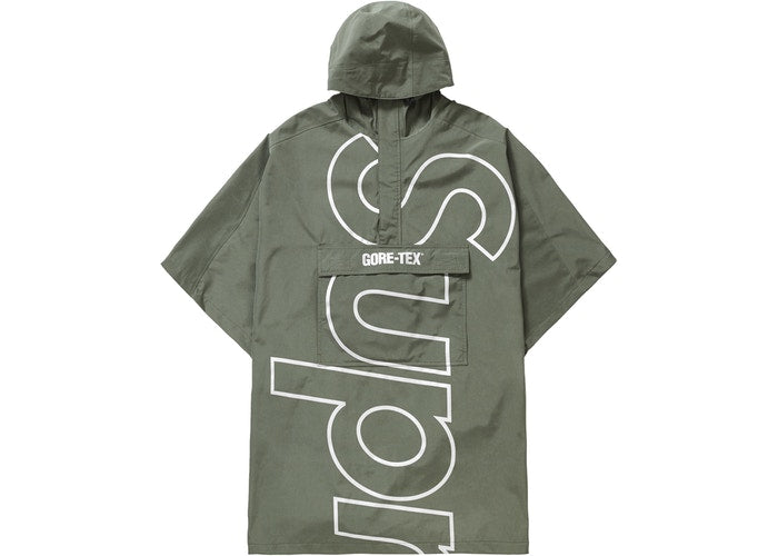 Waterproof Gore-Tex Rain Poncho for Outdoor Hiking & Camping - Lightweight Olive Green Rainwear for Men & Women - Perfect for Backpacking, Fishing & Emergency Preparedness