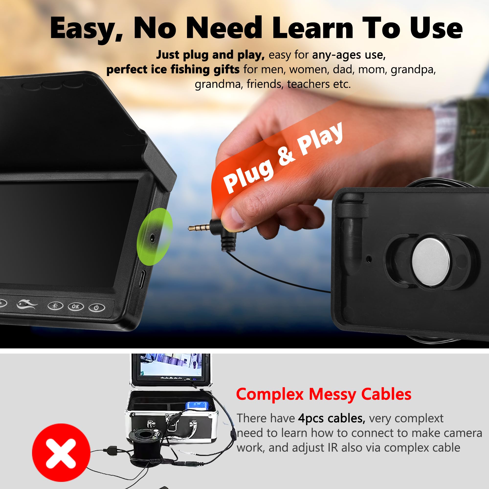 FishPRO Underwater Fishing Camera with DVR - 4.3