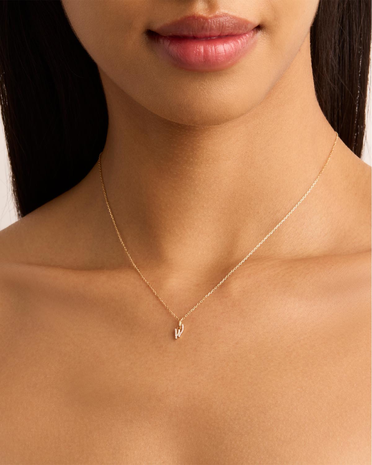14K Solid Gold Forever Love Diamond Letter Necklace Pendant - Personalized Initial Jewelry Gift for Women, Perfect for Valentine's Day, Anniversary & Special Occasions