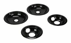 Amana W10288051 Black Gas Range Burner Drip Bowls - Replacement Parts for Stove & Oven Cleaning & Maintenance