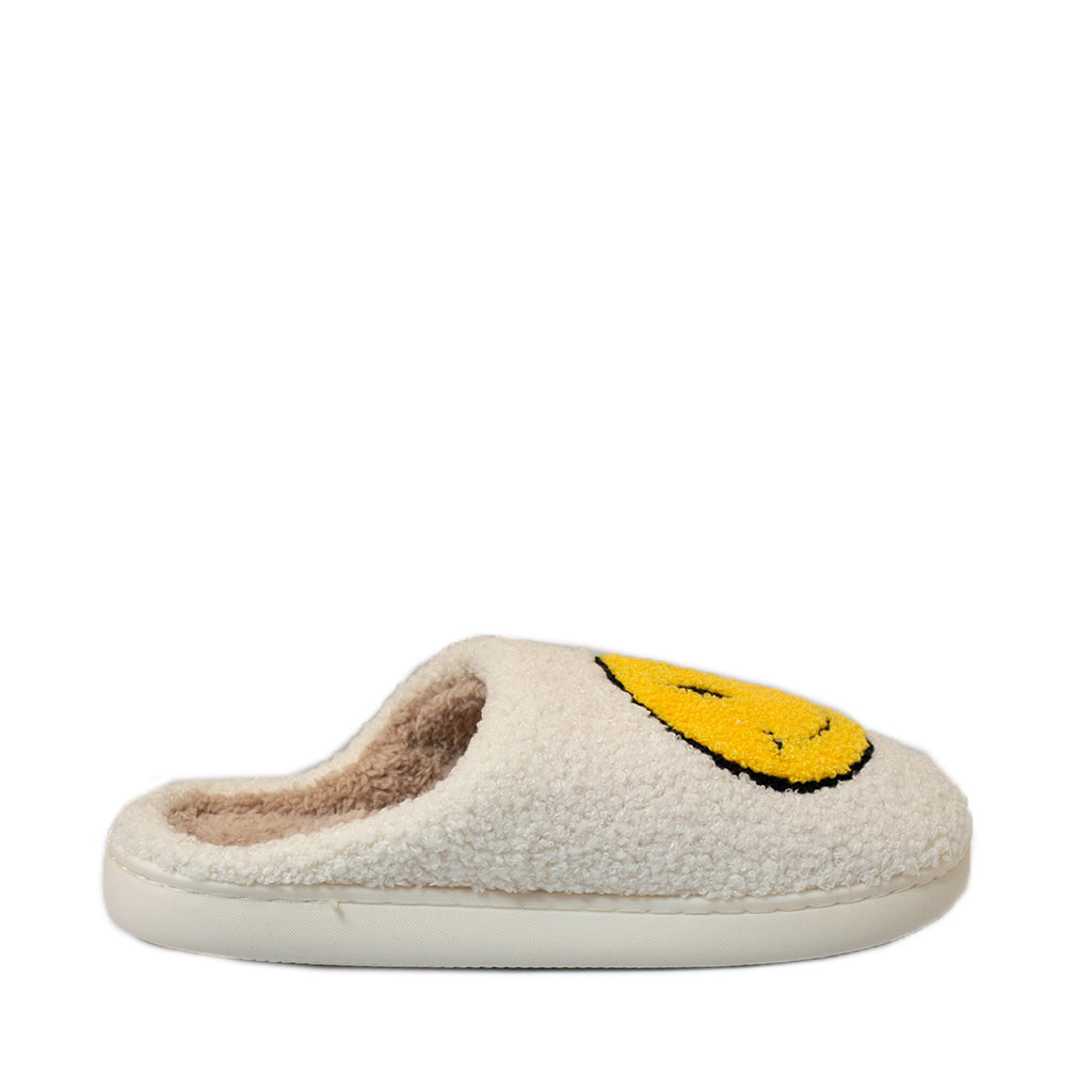 FLOOF White Fluffy Face Slippers for Adults - Cozy Home Footwear for Relaxing & Lounging