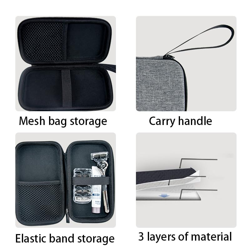 Gillette Fusion ProGlide Razor Travel Case - Large Shaving Kit Organizer for Men | Portable Storage for Gillette Razors & Blades | Perfect for Travel, Gym & Daily Use