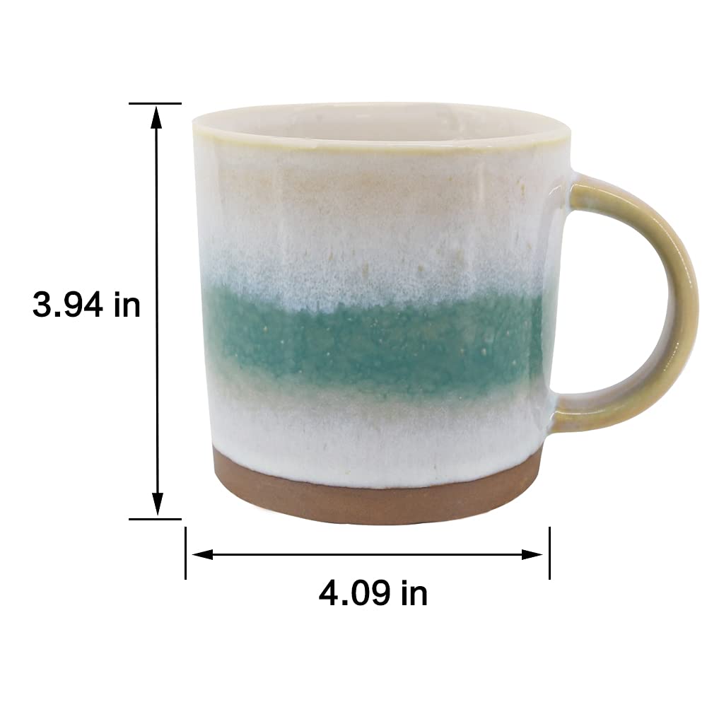 COLLECTIVE HOME - 18oz Reactive Glaze Ceramic Coffee Mug & Tea Cup | Dishwasher & Microwave Safe | Perfect for Office, Home & Gifts (Green)