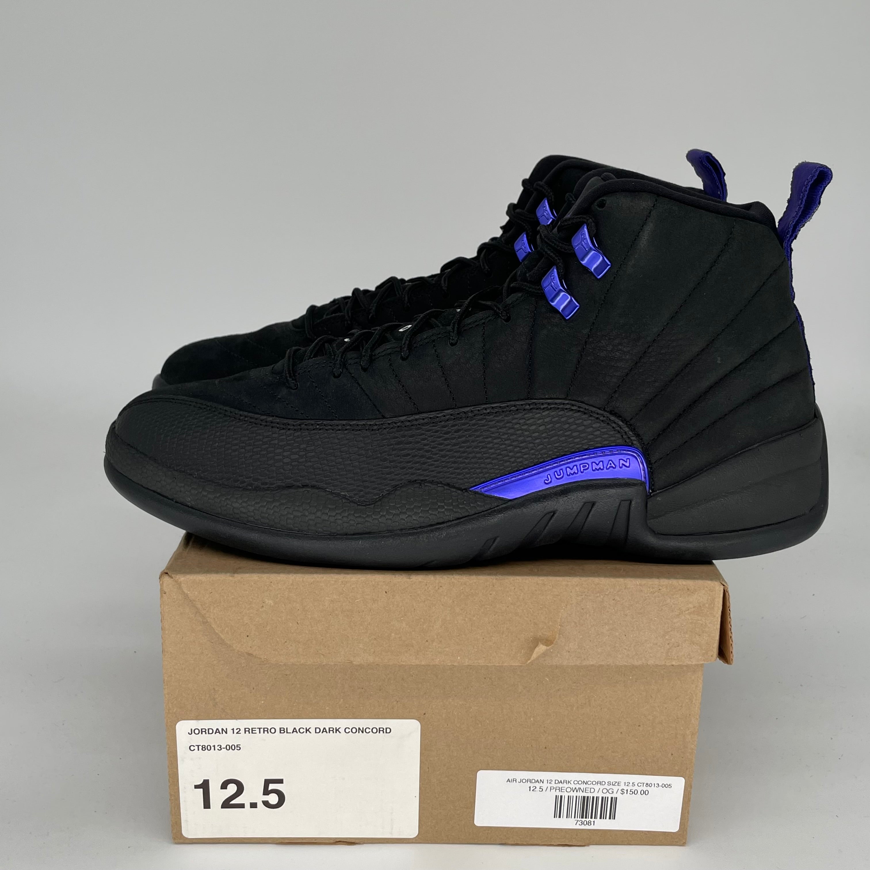 AIR JORDAN 12 DARK CONCORD Men's Basketball Shoes Size 12.5 - Style CT8013-005 | Official Retro Sneakers for Basketball, Streetwear & Casual Wear