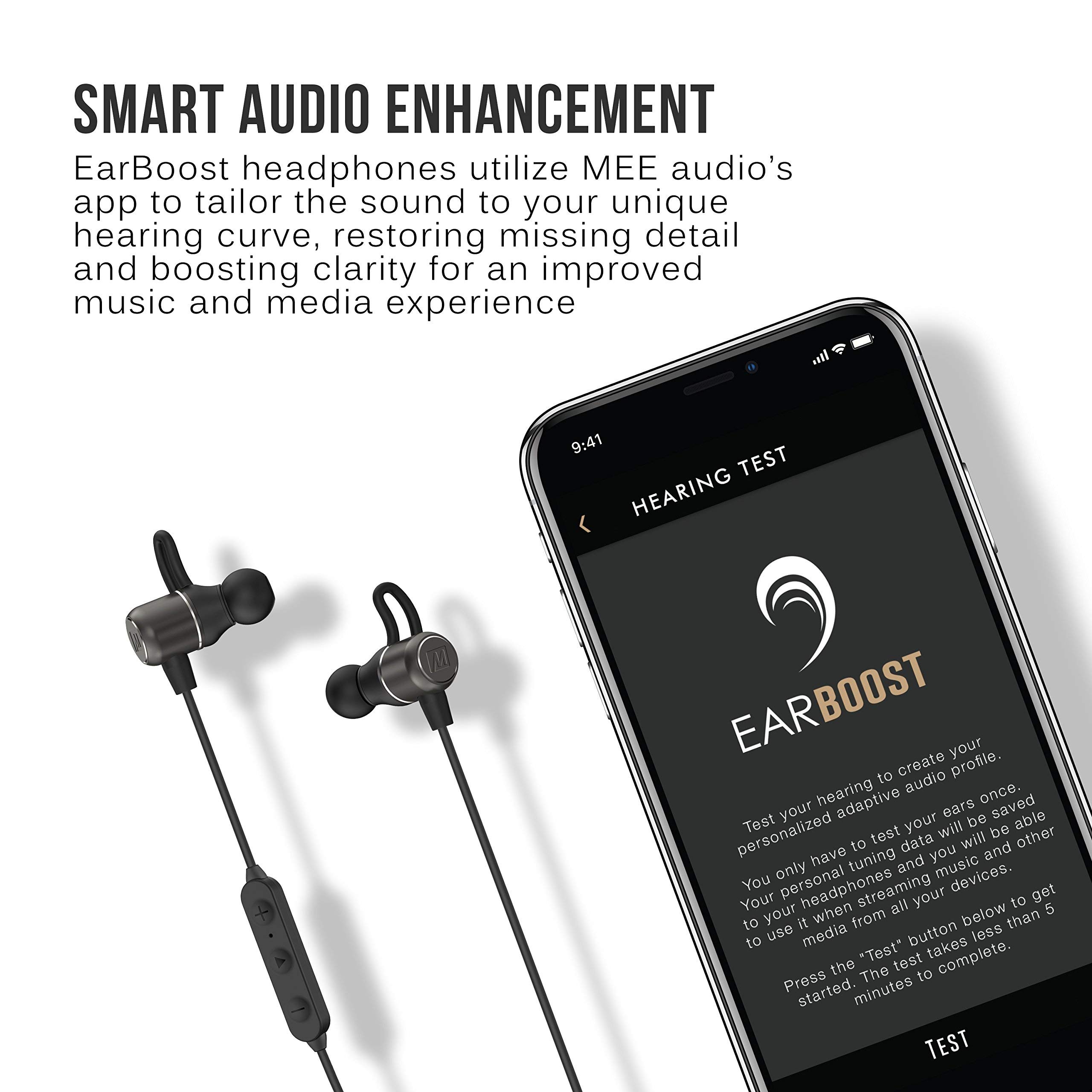 MEE Audio EB1 Bluetooth Wireless Earbuds with Adaptive Audio Enhancement - Perfect for Workouts, Commuting & Travel