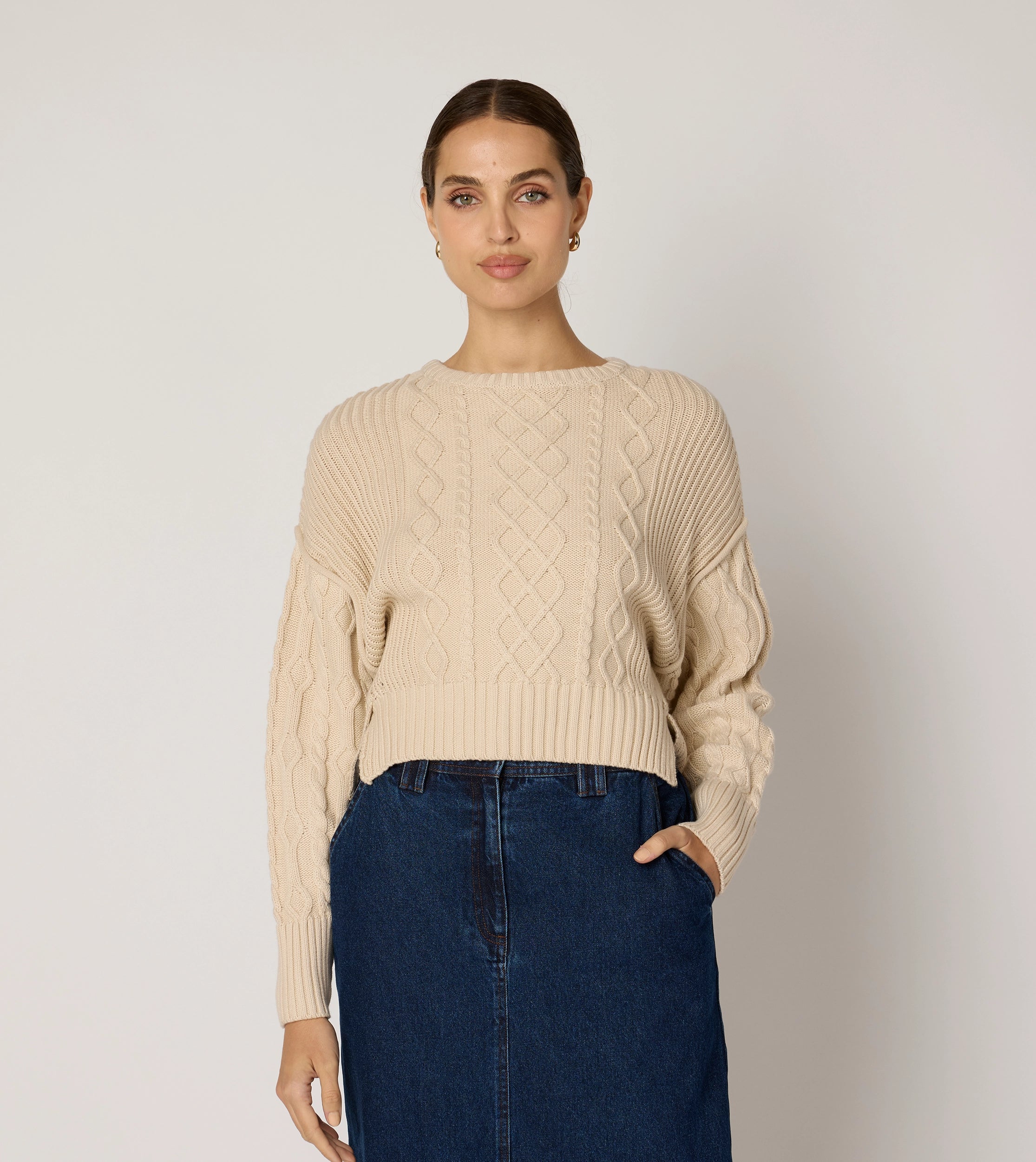 Dixie Sweater Women's Casual Knit Pullover - Soft & Comfortable Sand Color Top for Fall & Winter | Perfect for Office, Date Night and Weekend Outfits