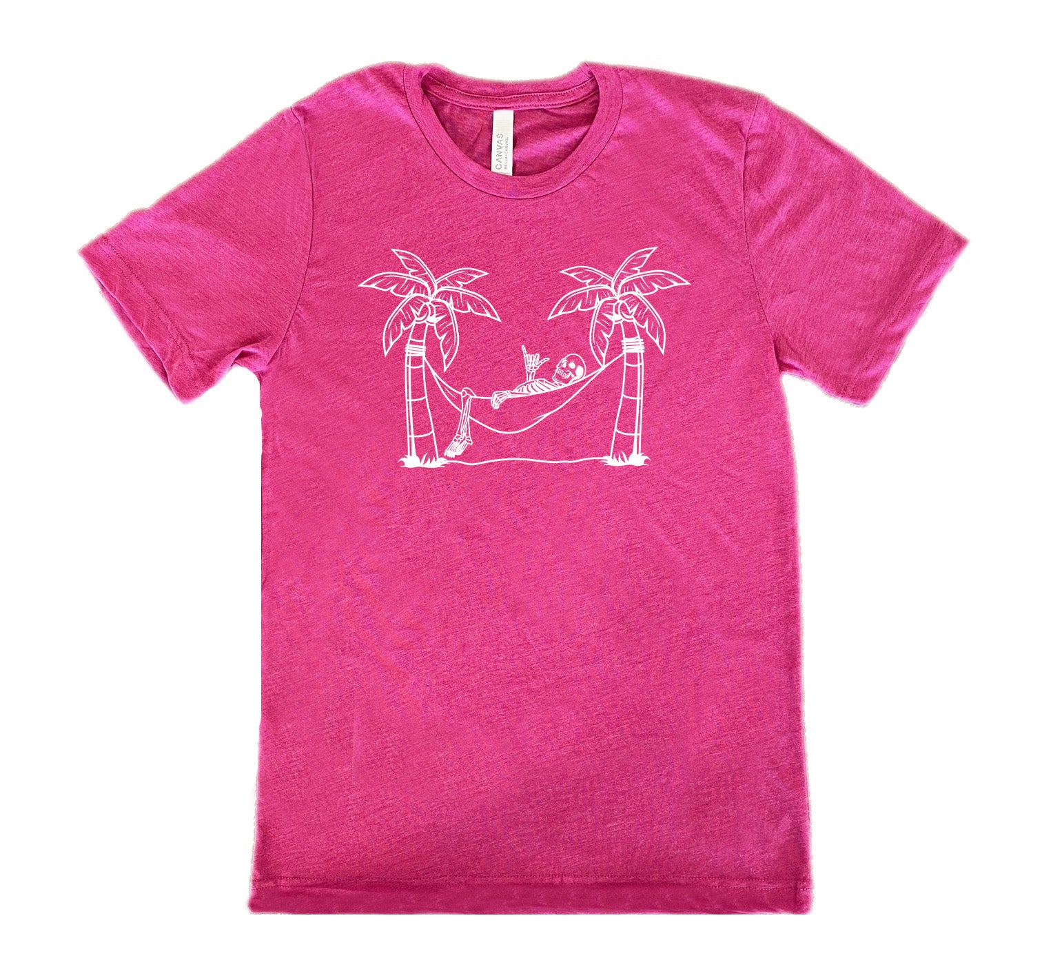 Unisex Skeleton Print Hammock Relaxation Shirt - Perfect for Lounging, Camping & Outdoor Chill Time
