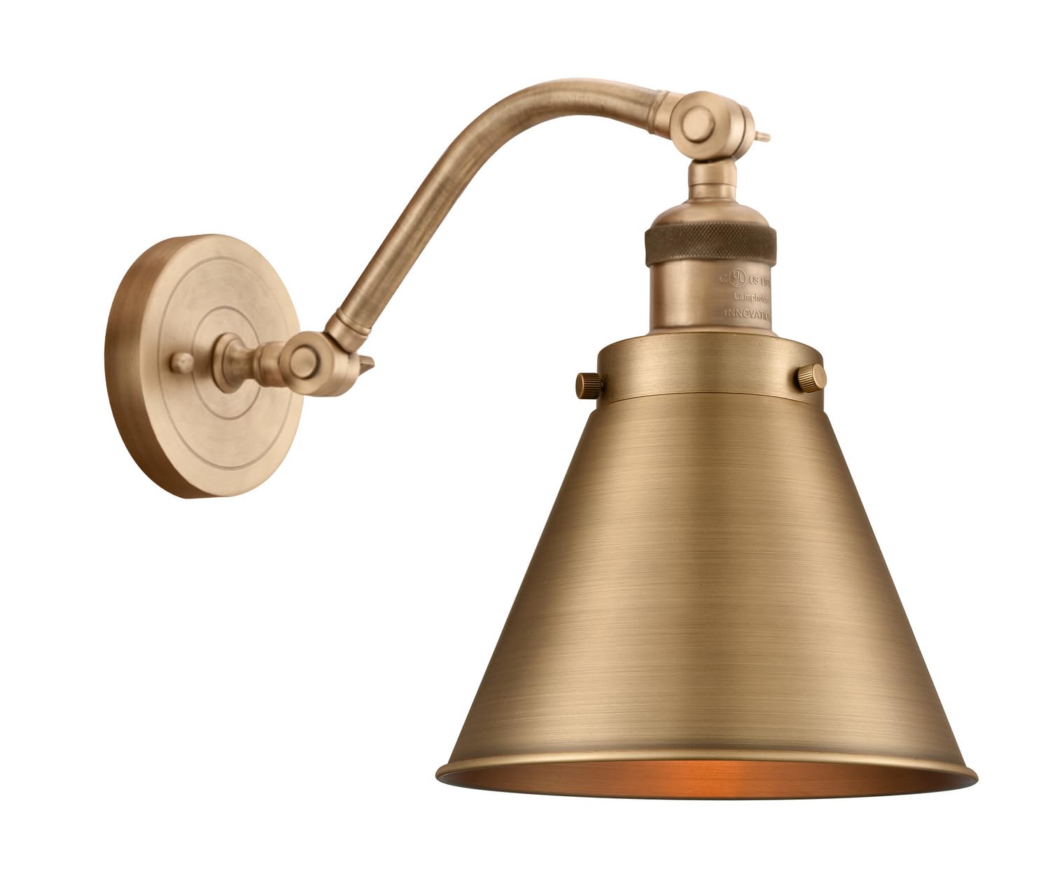 515-1W-BB-M13-BB-LED Bare Bulb 1 Light Cord Set in Brushed Brass - Vintage Edison Bulb Lighting for Cafe, Restaurant & Home Decor