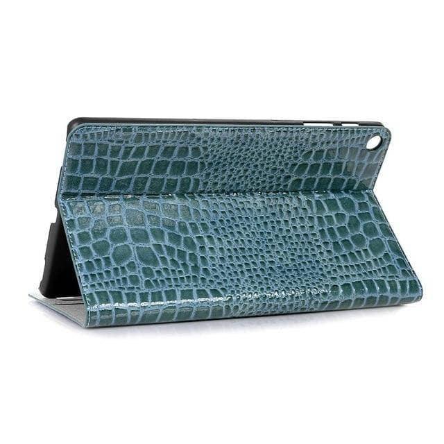 Premium Crocodile Pattern PU Leather Folio Case for Samsung Galaxy Tab A 10.1 (2019) T510 T515 - Slim Protective Cover with Stand & Card Slots - Perfect for Work, Travel and Home Use