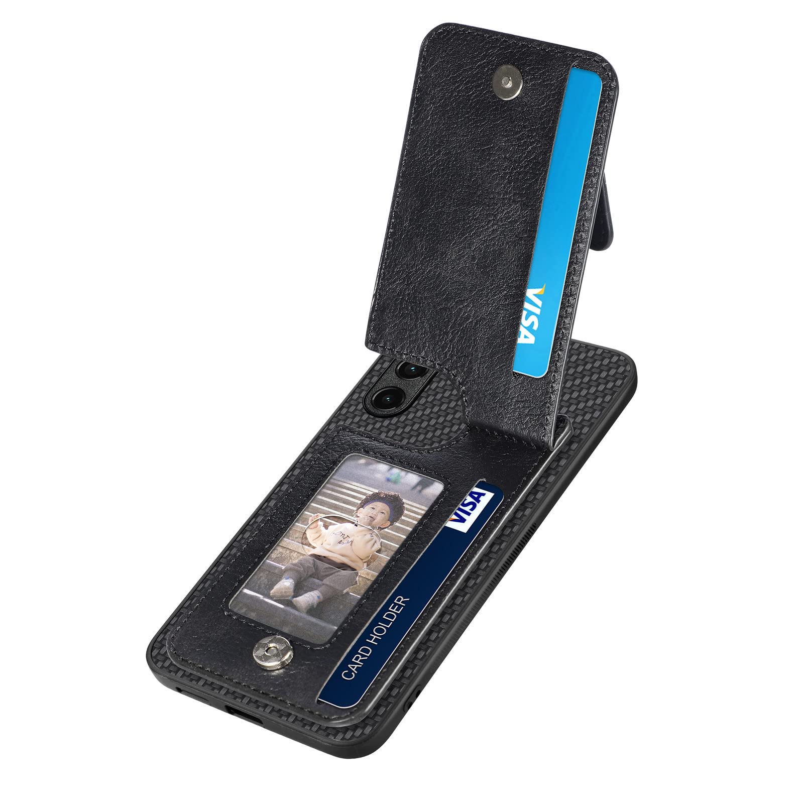 Premium PU Leather Zipper Wallet Case for Samsung Galaxy A02S - RFID Blocking Card Holder, Magnetic Kickstand & Secure Closure | Perfect for Daily Use, Travel & Business (Black)