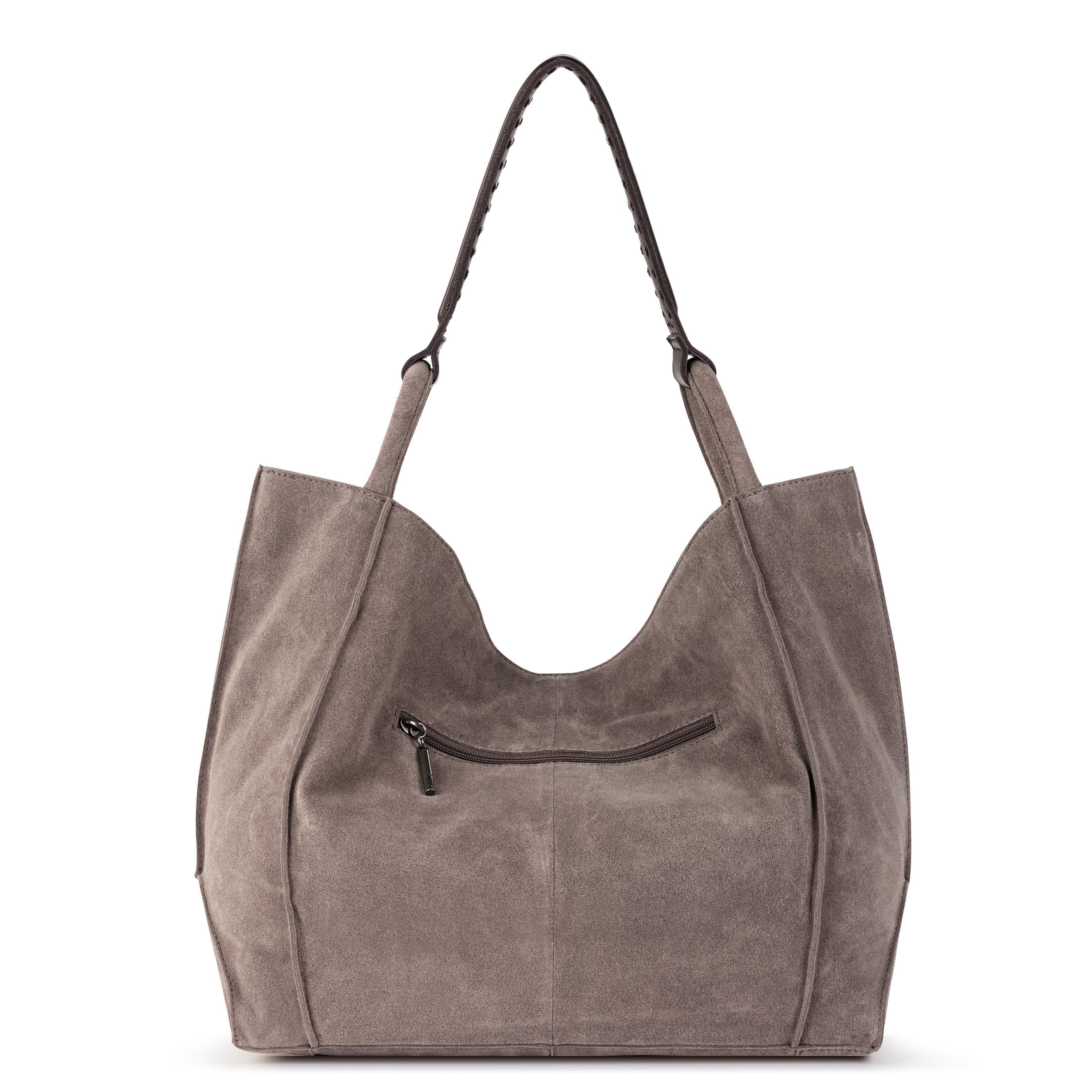 Los Feliz Large Leather Tote Bag - Premium Mushroom Suede Handbag for Women - Perfect for Work, Travel & Everyday Use