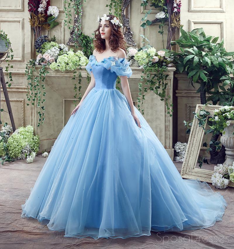 Elegant Blue Off-Shoulder A-Line Long Prom Dress for Princess - Sweet 16 Evening Gown (Style 18344) | Perfect for Homecoming, Quinceañera & Formal Events