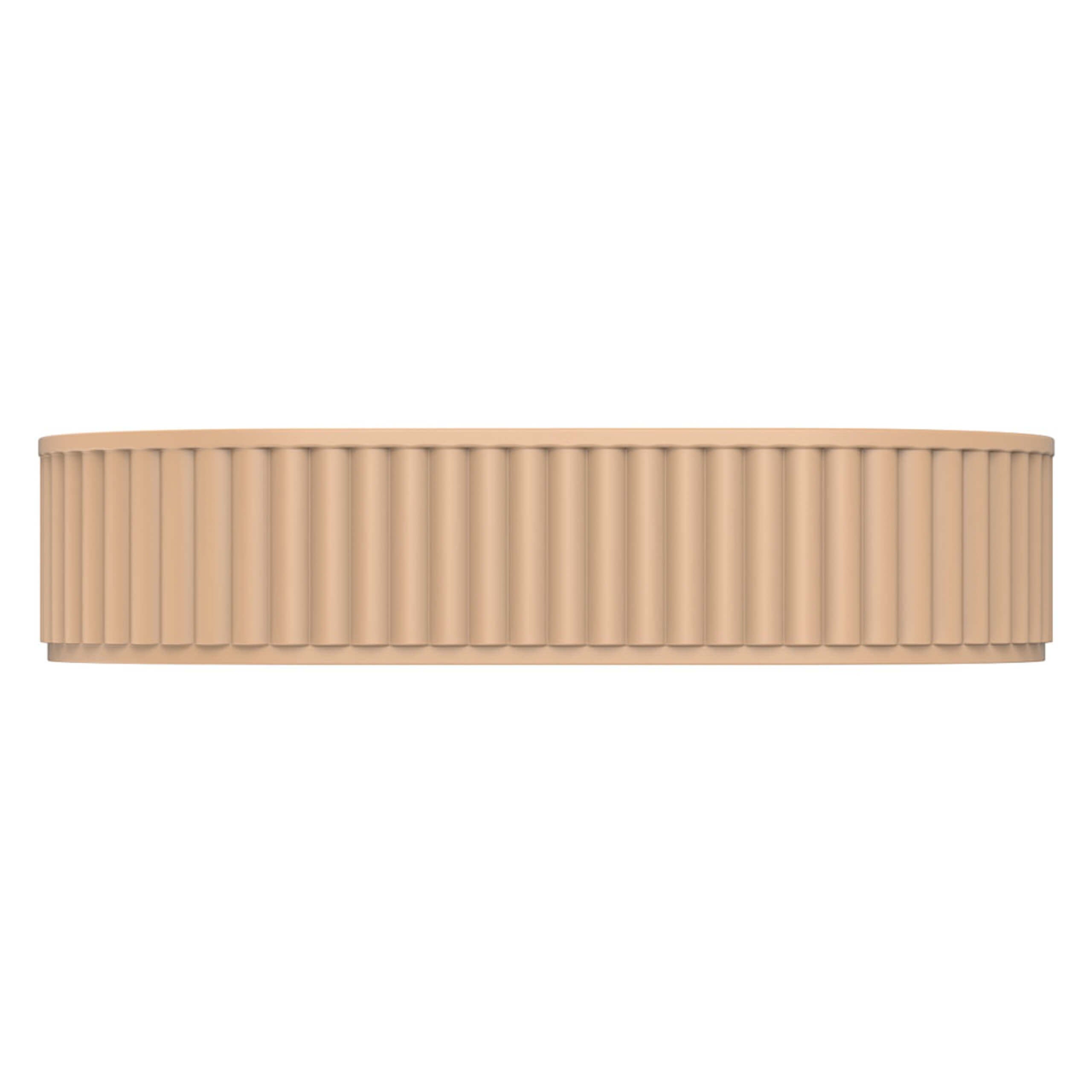 Fienza Minka Fluted Pill-Shaped Solid Surface Bathroom Sink Basin 550x340x120mm Dusk - Modern Vanity Sink for Bathroom Remodel & Powder Room Upgrade