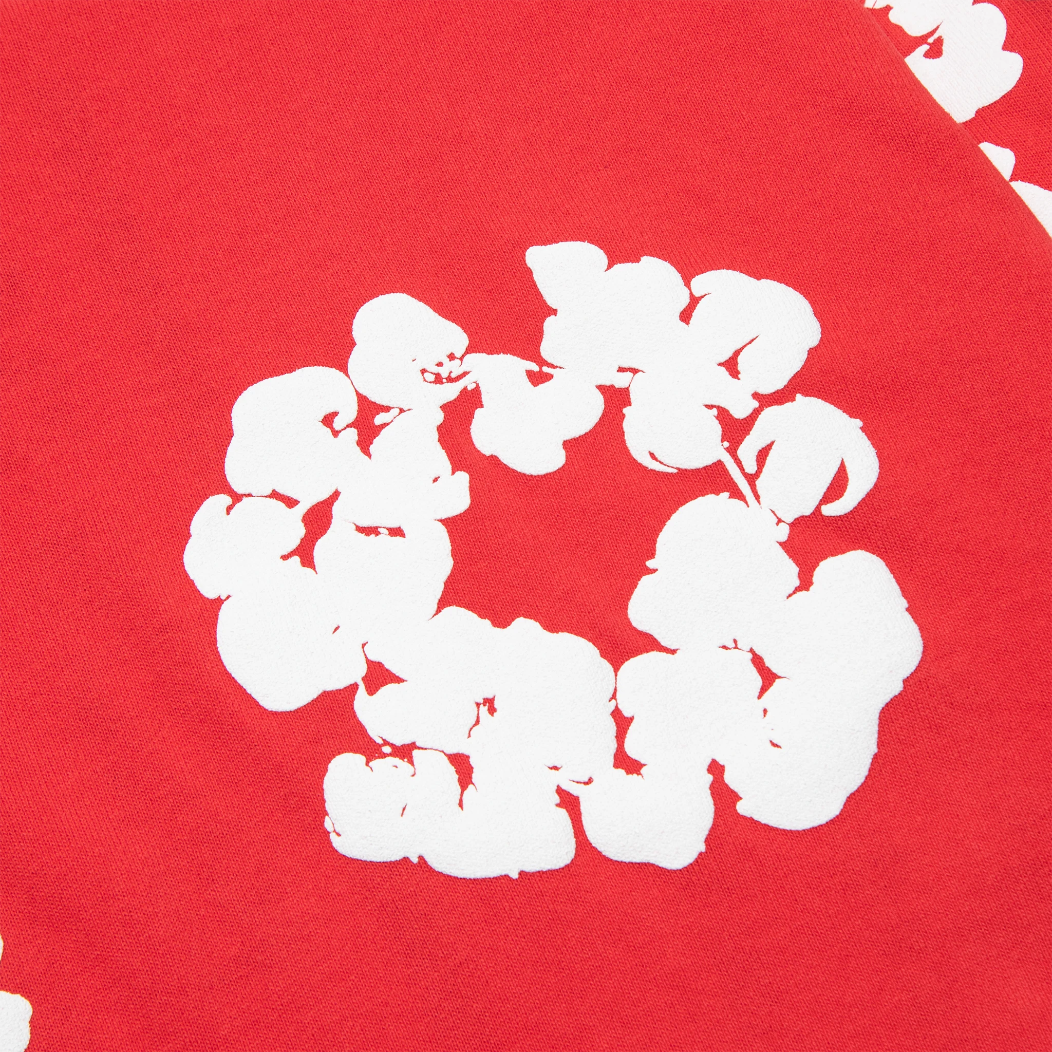 Denim Tears The Cotton Wreath Long Sleeve Red T-Shirt for Men - Vintage Streetwear Fashion Tee for Casual Wear & Hip Hop Style