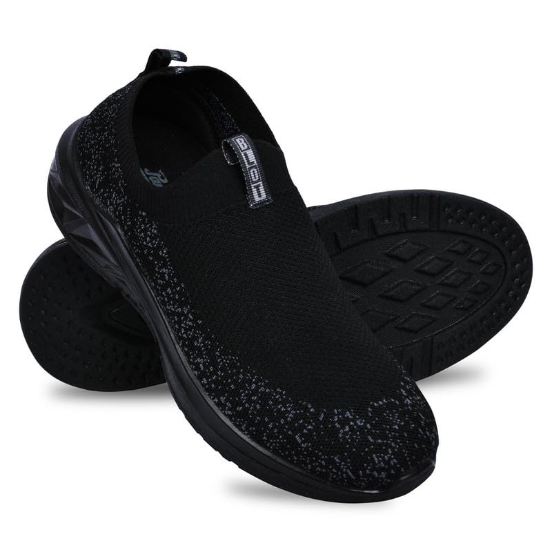 PARAGON PUK3504GS Men's Breathable Knit Walking Shoes - Lightweight Comfortable Cushioned Sneakers with Elastic Ankle Support | Stylish Athletic Shoes for Walking, Running, Gym Workouts & Everyday Wear