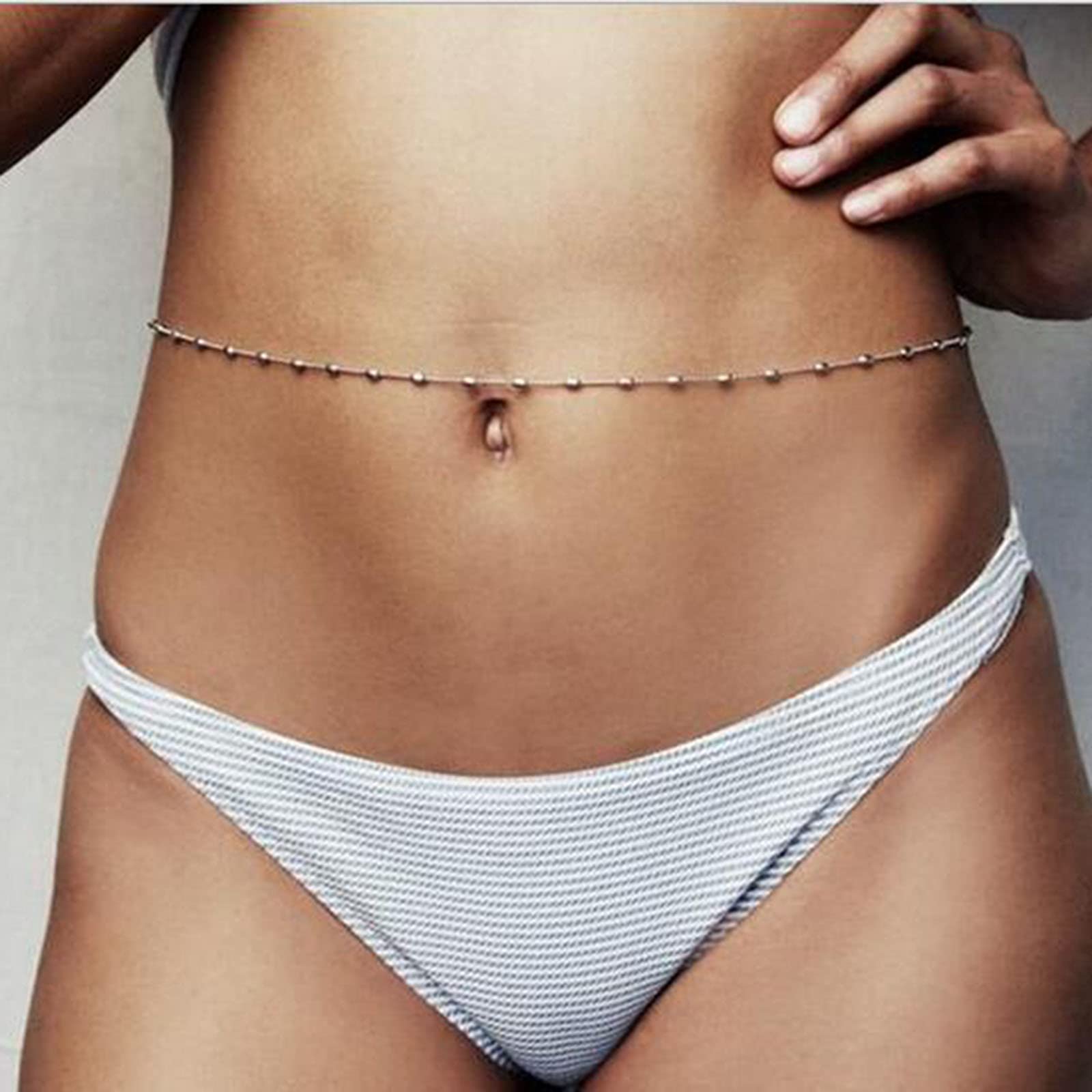 Boho Silver Body Chain Waist Belly Harness Jewelry for Women - Elegant Beach & Festival Accessory for Summer Outfits and Photo Shoots
