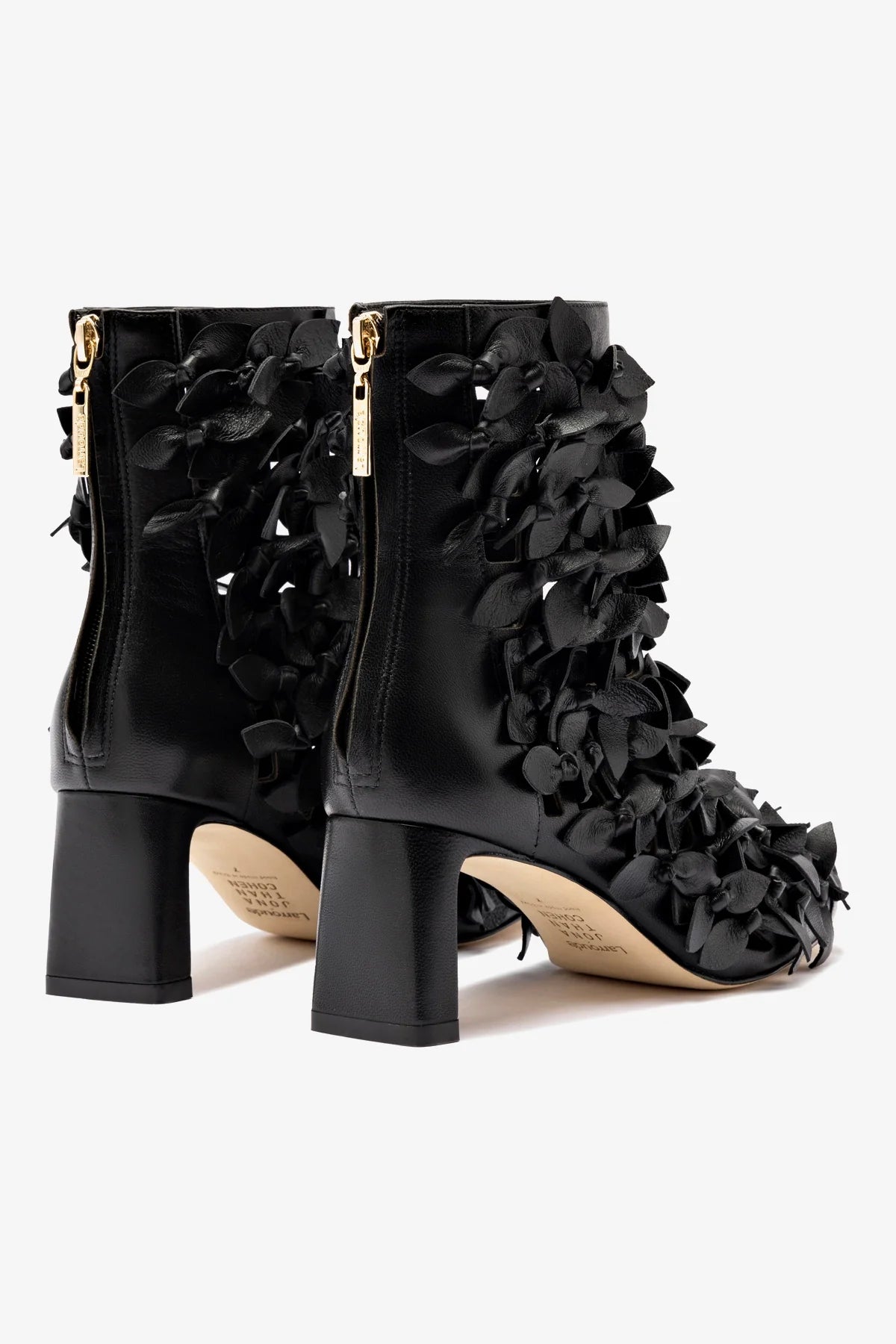 Larroudé x Jonathan Cohen Alexis Black Leather Bootie - Stylish Ankle Boots for Women, Perfect for Fall & Winter Outfits, Office Wear & Evening Events