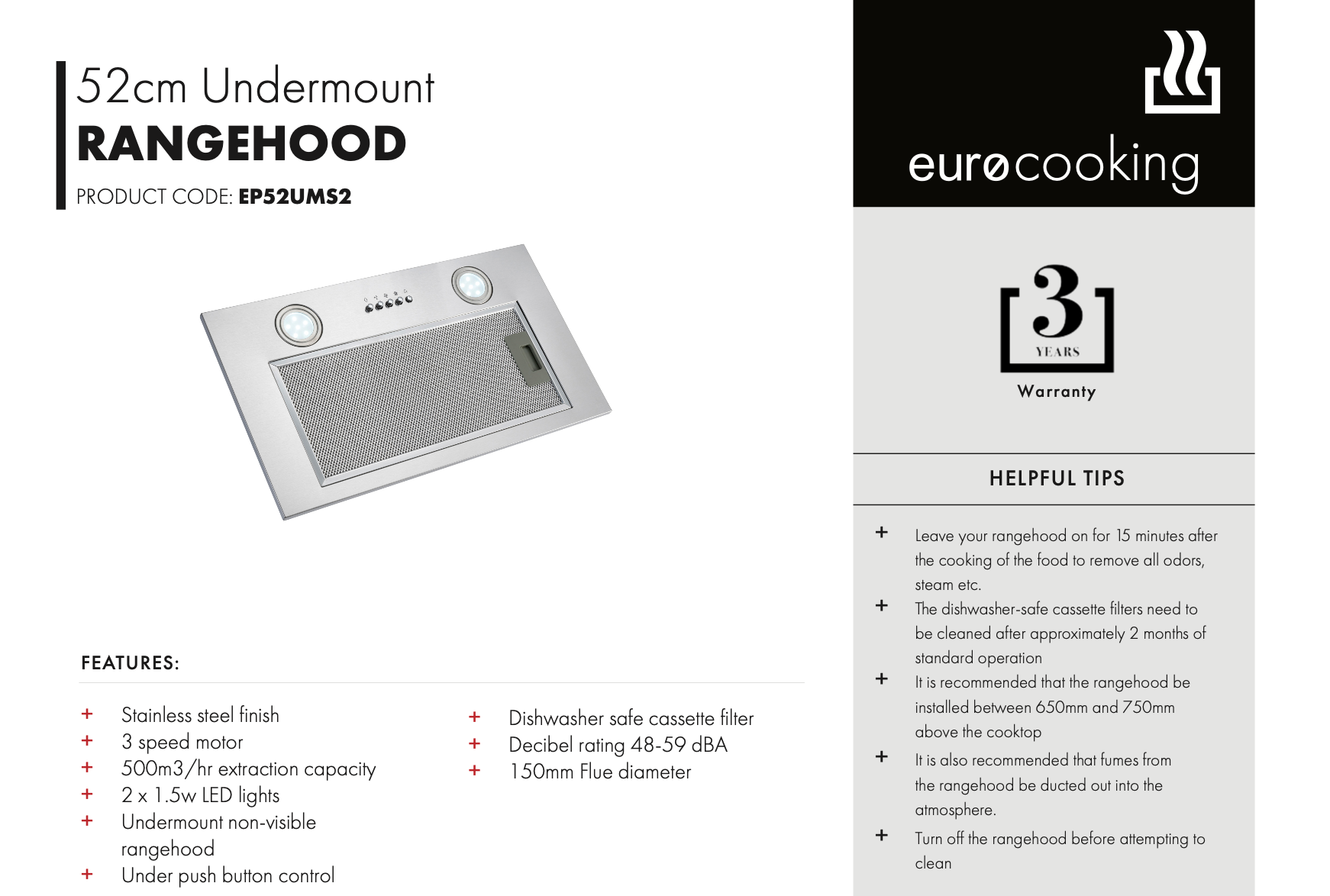 Euro Appliances EI04 60cm Built-in Induction Cooktop - Energy Efficient 4 Zone Induction Stove with Touch Controls | Perfect for Modern Kitchens, Small Apartments & RV Cooking