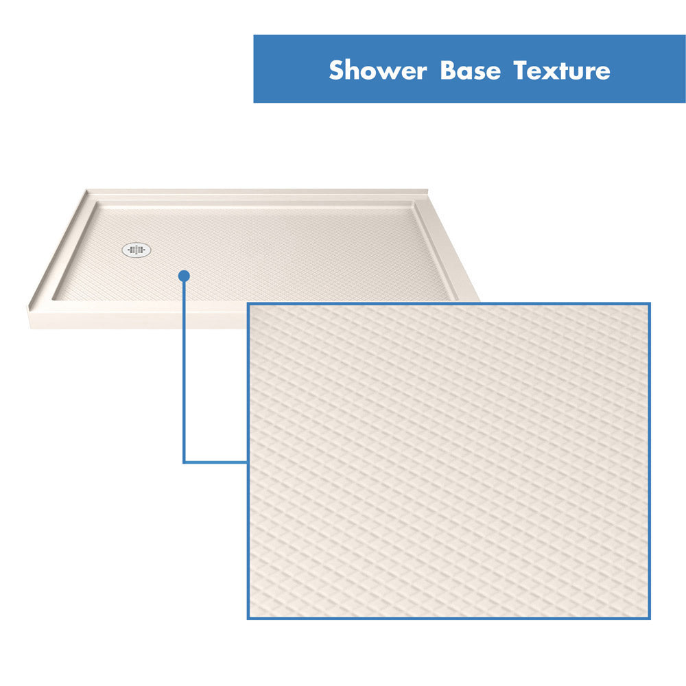DreamLine Flex 36x60x74.75 Inch Semi-Frameless Pivot Shower Enclosure with SlimLine Base Kit - Modern Bathroom Upgrade for Small Spaces, Easy Installation, Waterproof Design