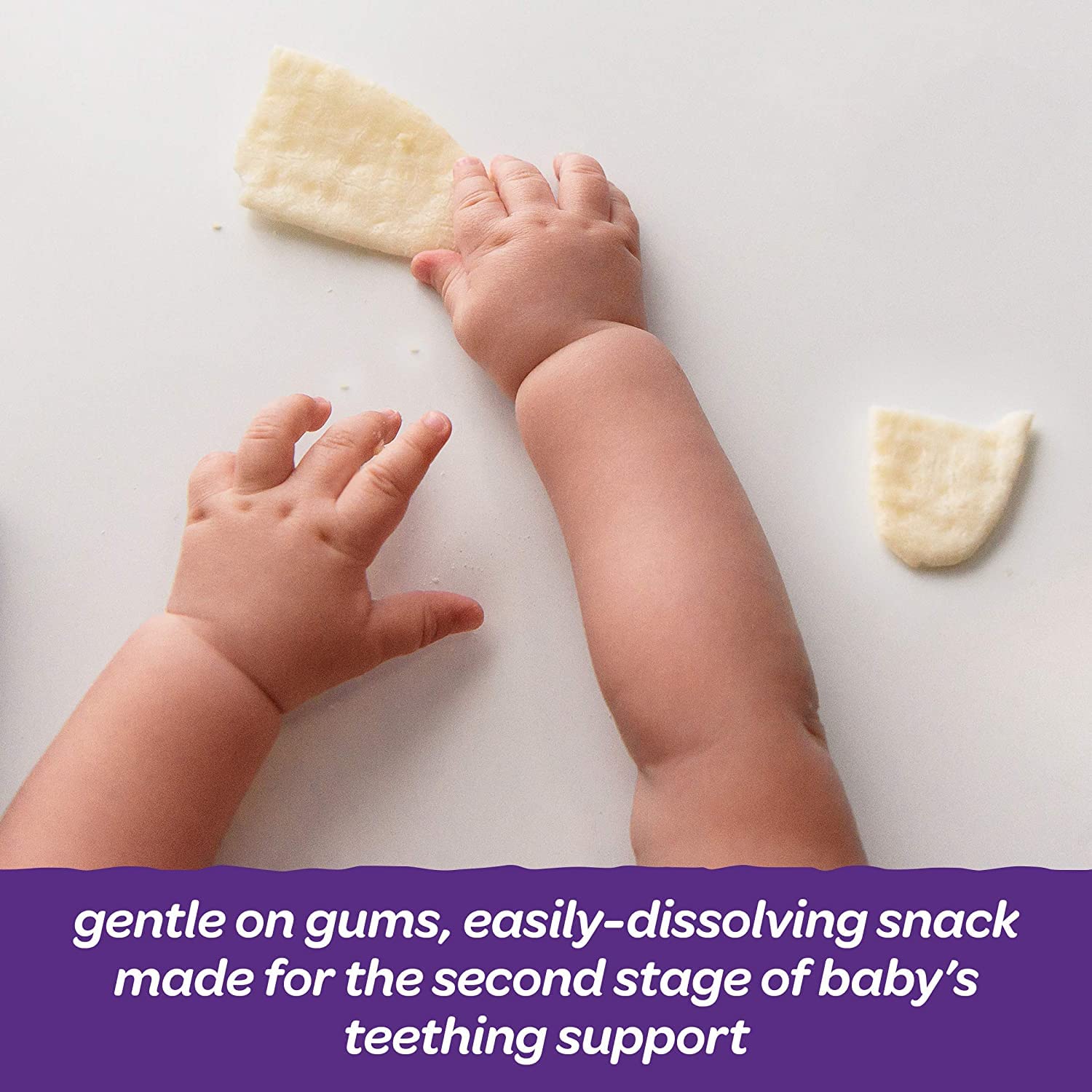 Happy Baby Organics Teething Wafers - Gluten Free, Vegan Baby Snacks with Blueberry & Purple Carrot - 12 Count (Pack of 6) - Perfect for On-the-Go Snacking & Soothing Sore Gums During Teething