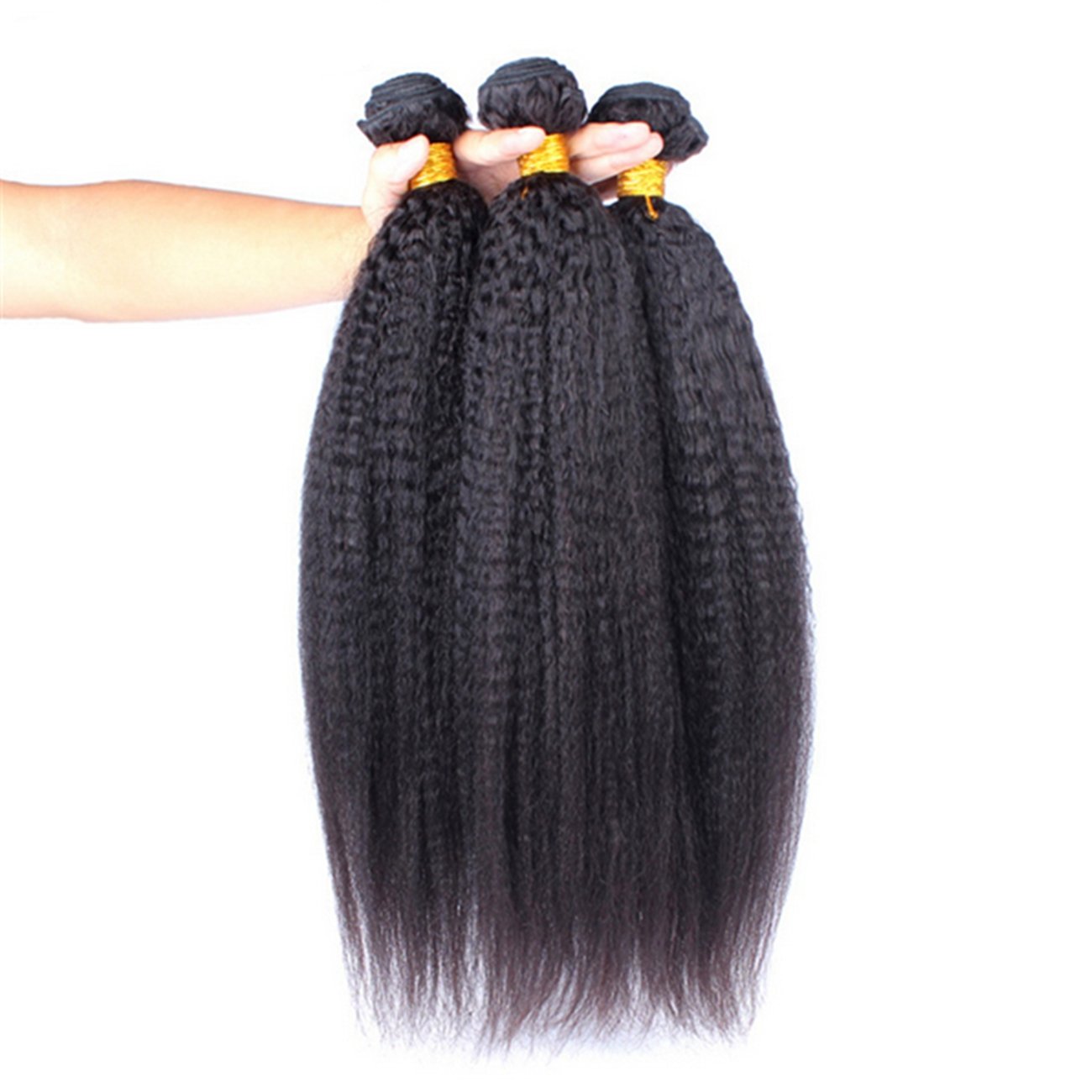 8A Mongolian Kinky Straight Hair Wefts - 3Pcs/Lot 100% Unprocessed Human Hair Extensions - Italian Coarse Yaki Virgin Hair Bundles 10-30