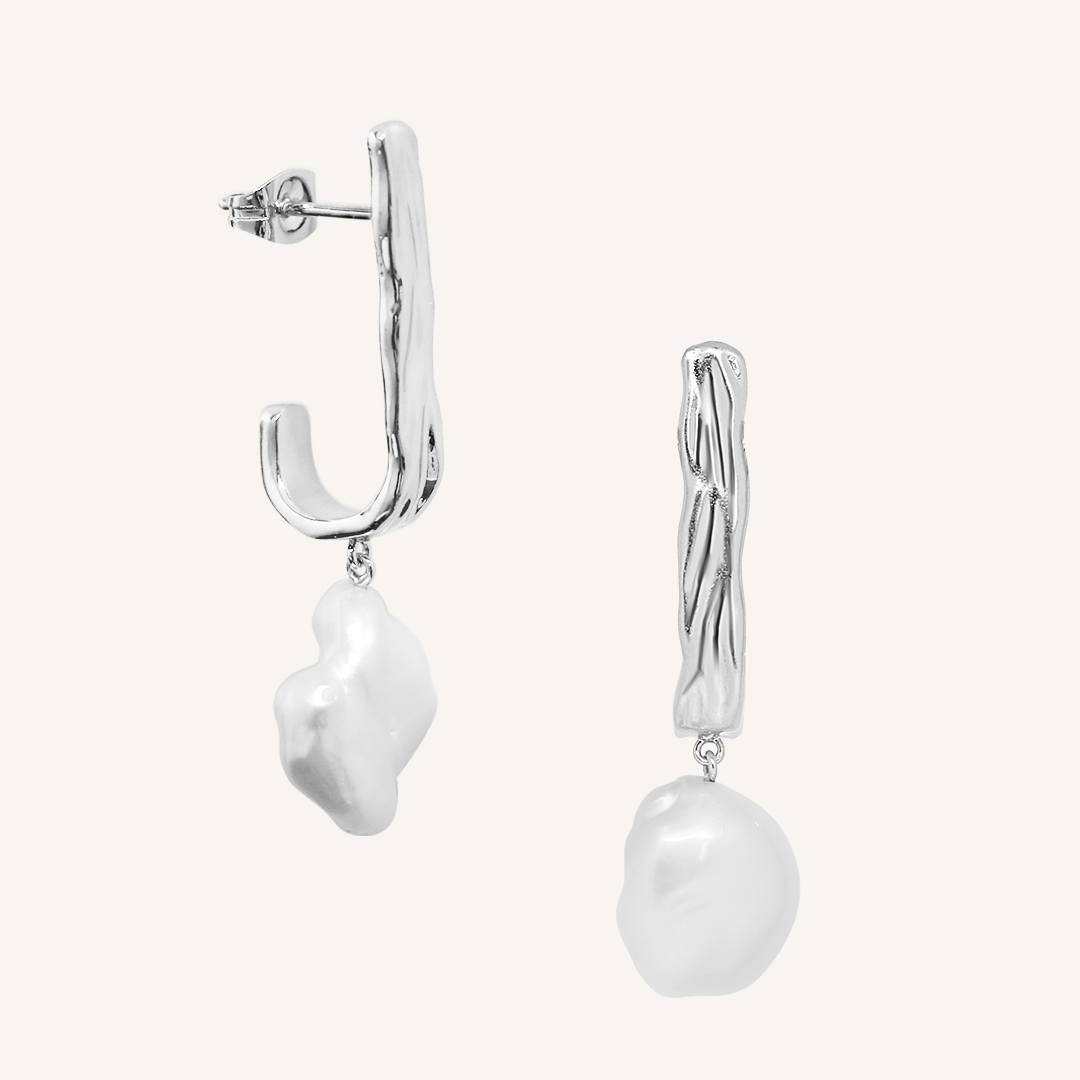 Dune Pearl Earrings for Women - Elegant Freshwater Pearl Stud Earrings - Perfect for Weddings, Parties & Everyday Wear