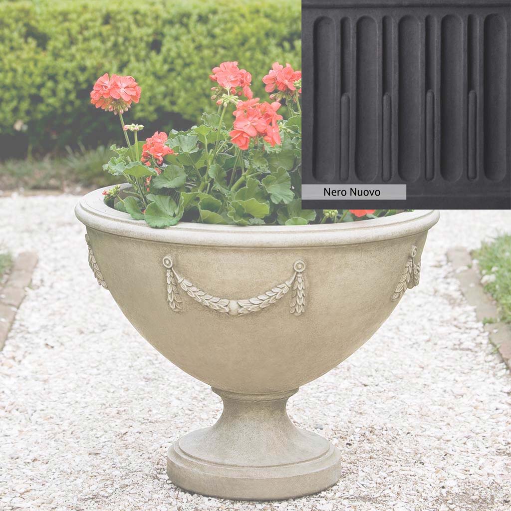 Campania International Williamsburg Neoclassic Urn - Large Outdoor Garden Planter, Classic Antique-Style Resin Urn for Patio, Porch & Landscaping Decor - Perfect for Flowers, Plants & Home Décor