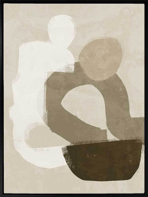 At Ease Dark Brown Canvas Art Print - Modern Wall Decor for Living Room, Bedroom & Office - Framed Abstract Landscape Painting for Home & Office Decor