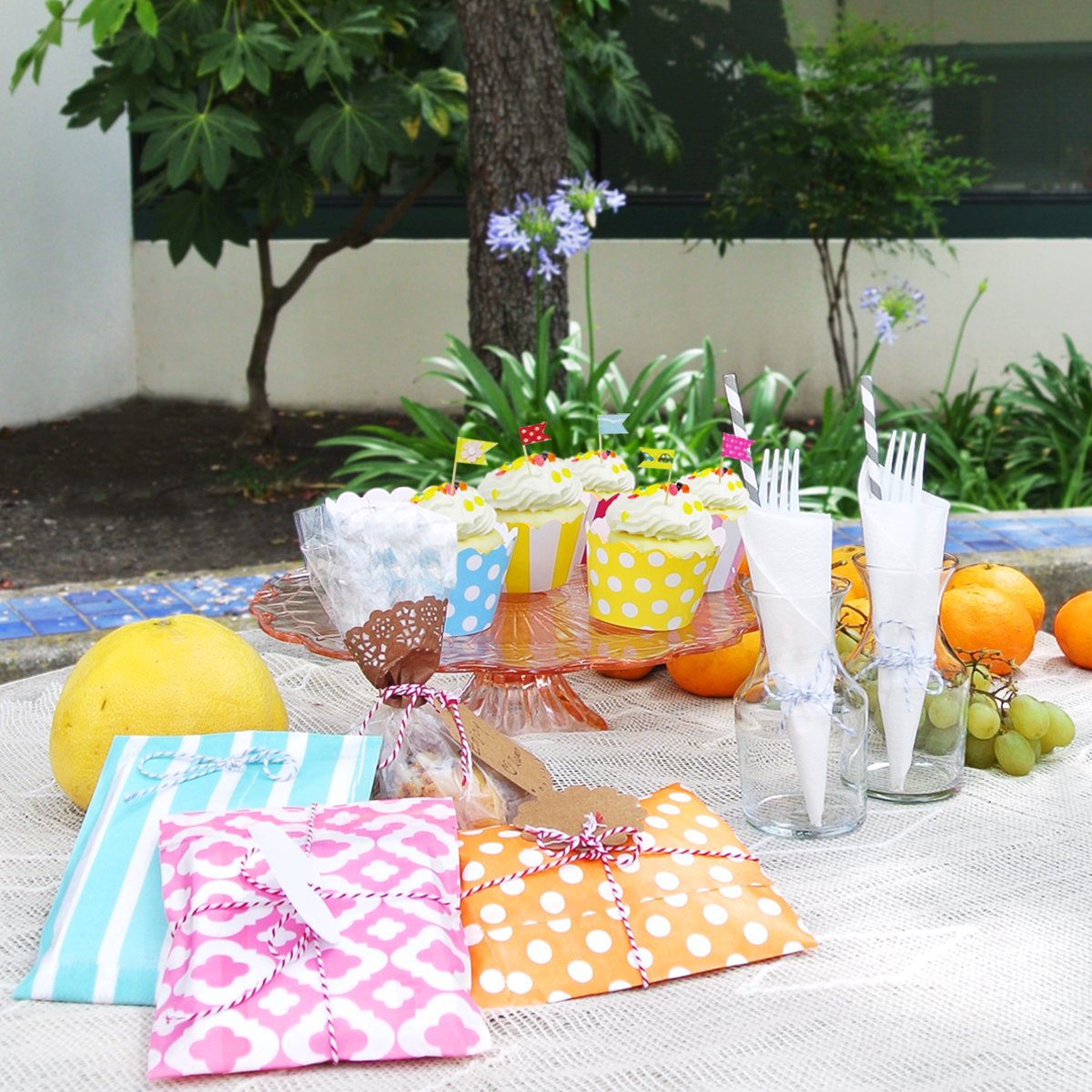 Wrapables Horizontal Favor Bags - Lime Green (Set of 25) - Perfect for Party Favors, Wedding Gifts & Baby Showers