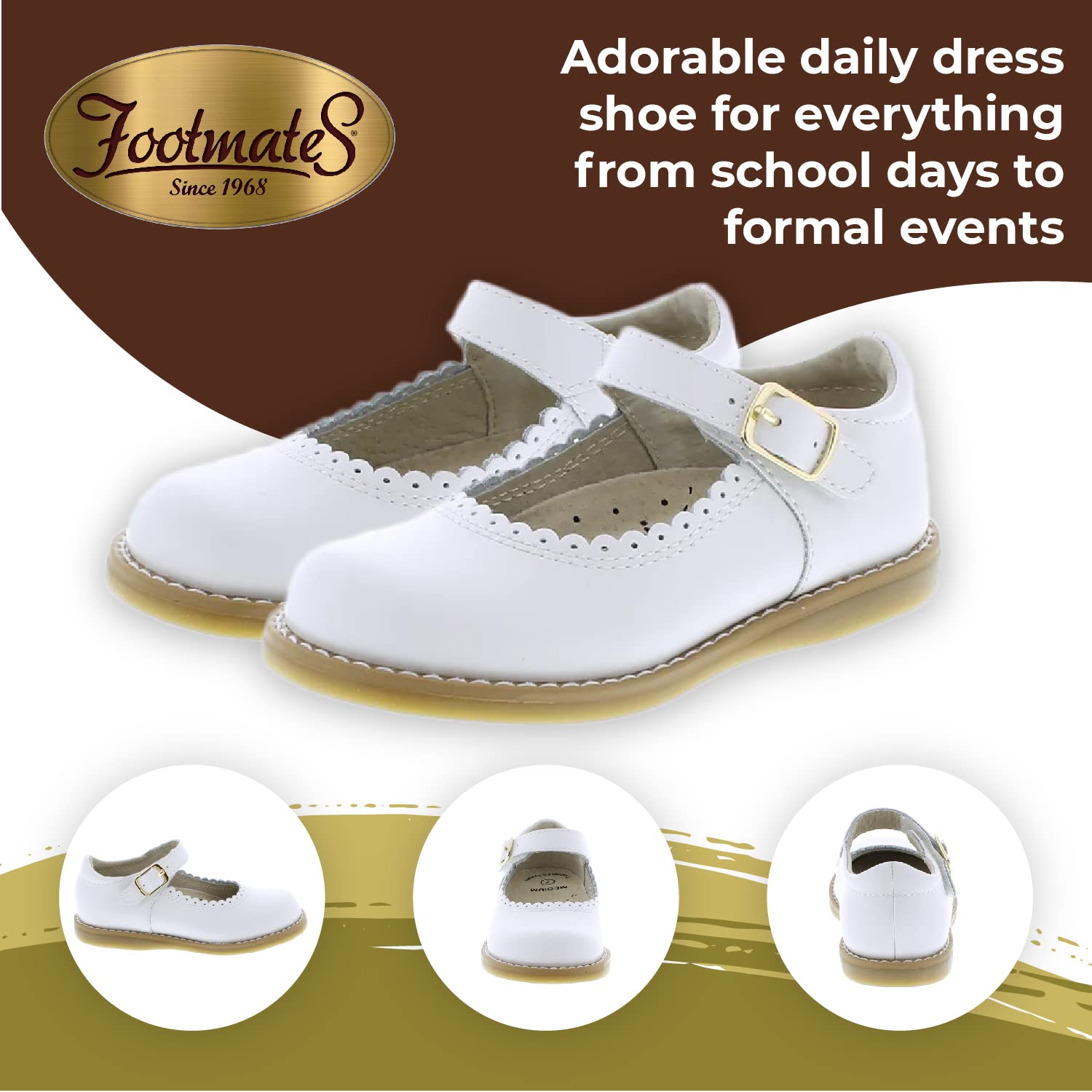 FOOTMATES Baby Girls Mary Jane Flats - Allie Style for Infant, Toddler & Little Kids | Comfortable & Stylish Shoes for School, Play & Special Occasions