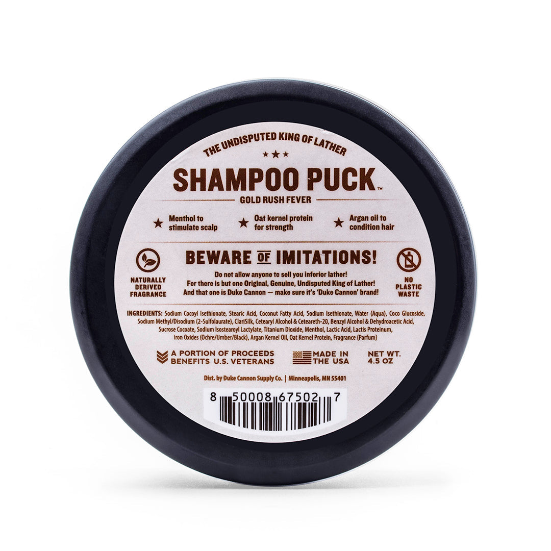 Duke Cannon Gold Rush Fever Shampoo Bar for Men - Natural Ingredients, Long-Lasting Scent - Perfect for Travel, Camping & Outdoor Adventures