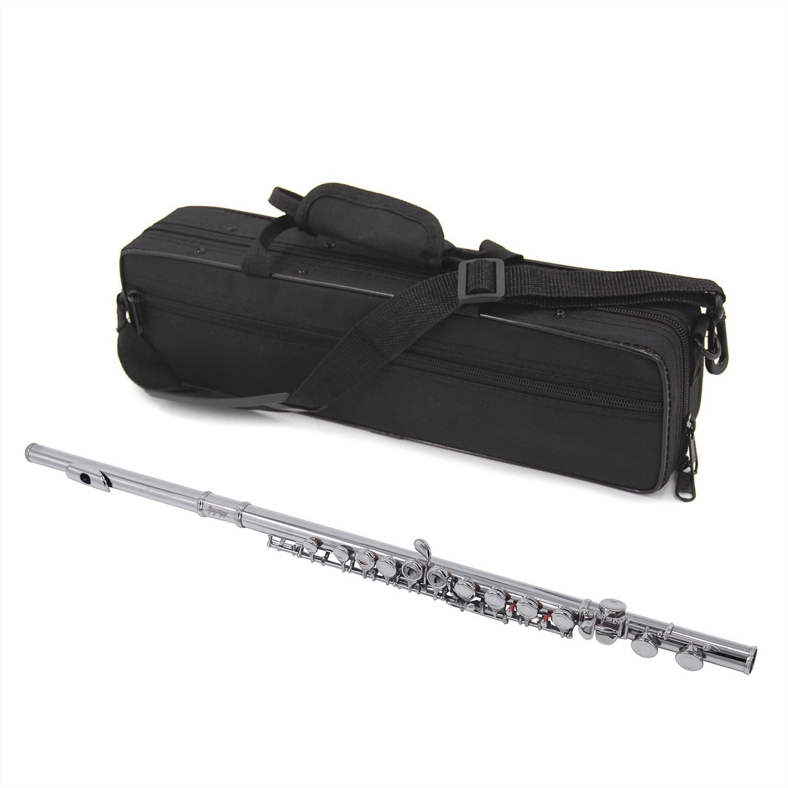 **Professional C Flute 16 Keys Closed Hole Cupronickel Flute with Carry Case, Cleaning Kit & Accessories – Perfect for Beginners, Students & Performers – Ideal for School Bands, Practice & Live Performances**