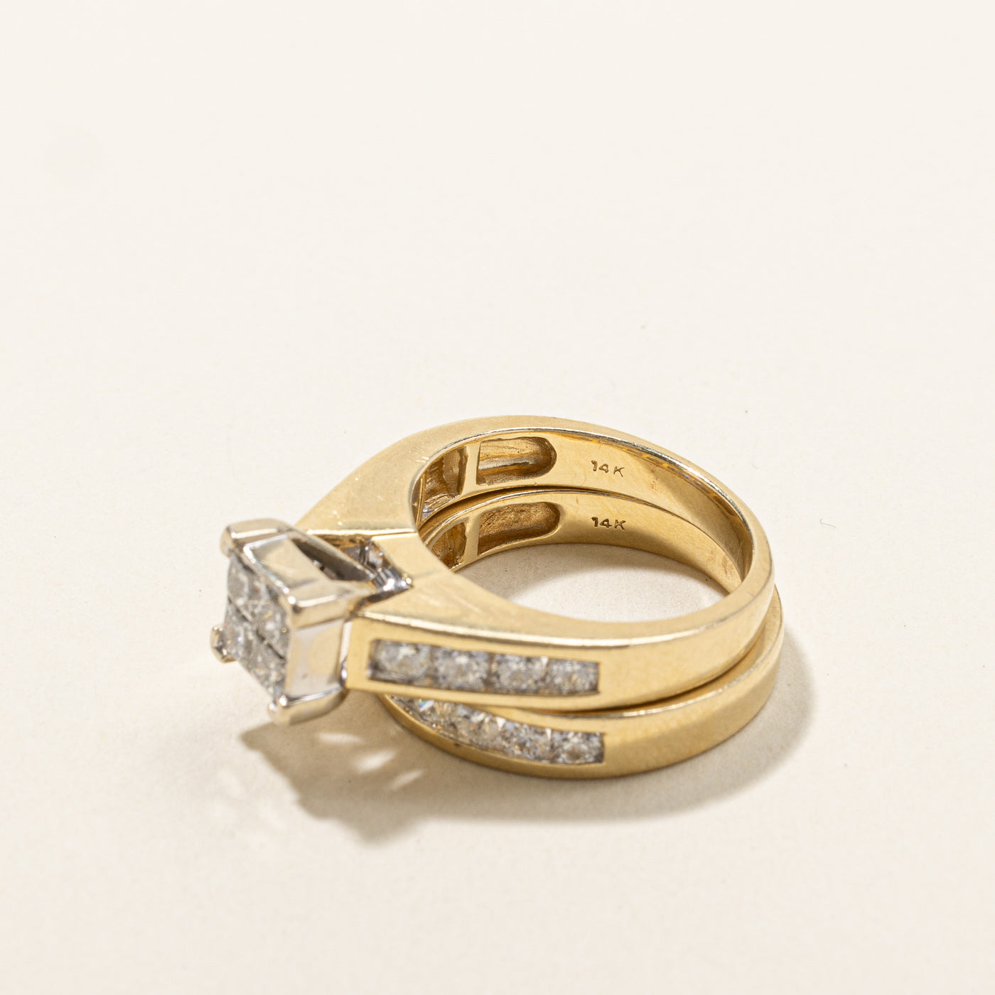 Channel Set Diamond Engagement Ring Set - 2.41 Carat Total Weight (CTW) | Size 7.25 | Perfect for Wedding Proposals & Anniversary Gifts