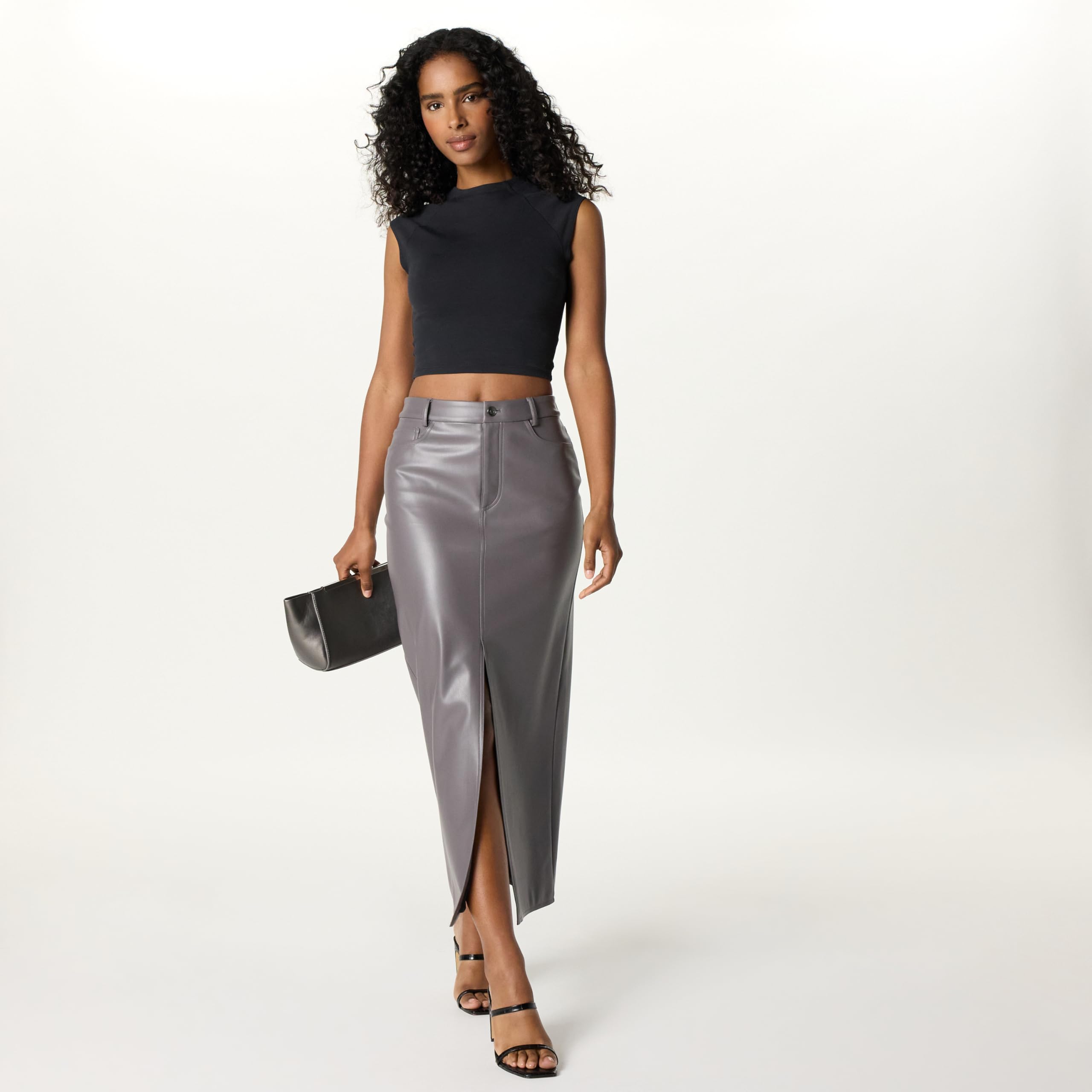 The Drop Women's Larissa Vegan Leather Maxi Skirt - Stylish & Sustainable Long Vegan Leather Skirt for Women | Perfect for Office, Date Night & Fall Fashion