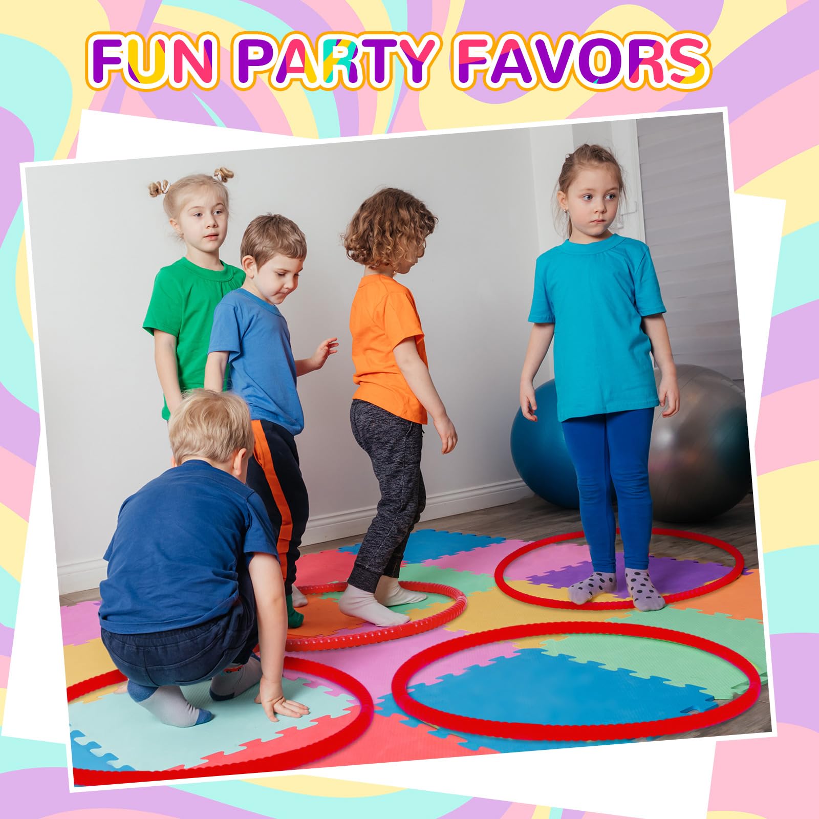 Shappy 6-Piece Detachable Exercise Hoop Set - Adjustable Plastic Toys for Playground, Gym & Dog Agility Training