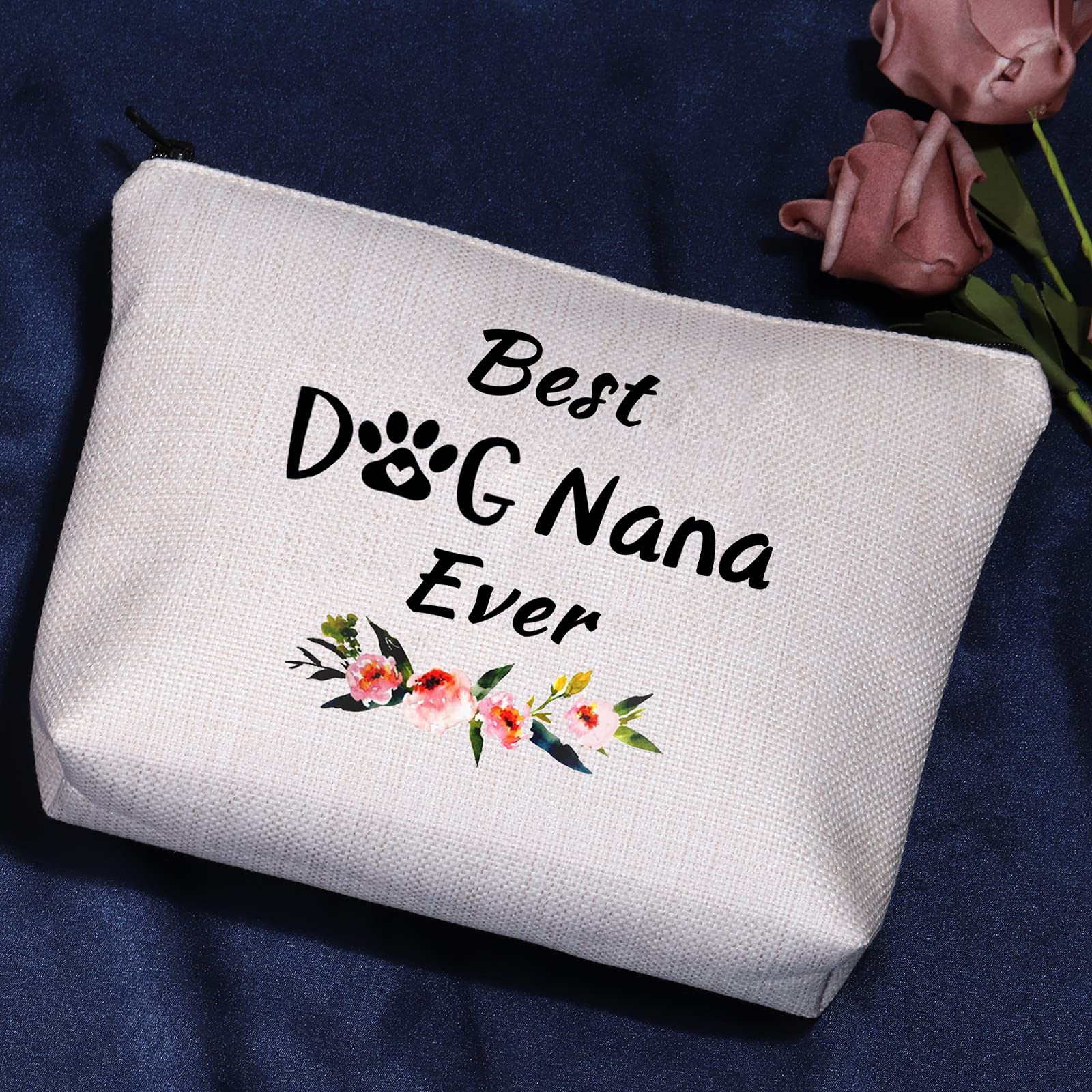 Best Dog Grandma Gift - Paw Print Makeup Bag for Pet Lovers | Cute Cosmetic Pouch for Dog Nana | Perfect Gift for Dog Owners & Grandmas (Home, Travel, Grooming Use)