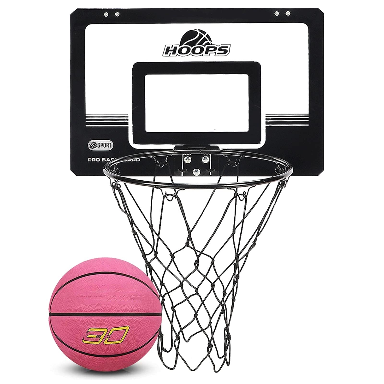 Mini Basketball Hoop Kit - Wall Mounted Indoor Basketball Goal for Home & Office - Includes 2 Basketballs (23.2x15.9 inches) - Fun Sports Game for Adults & Kids - Perfect for Stress Relief, Family Bonding & Indoor Exercise