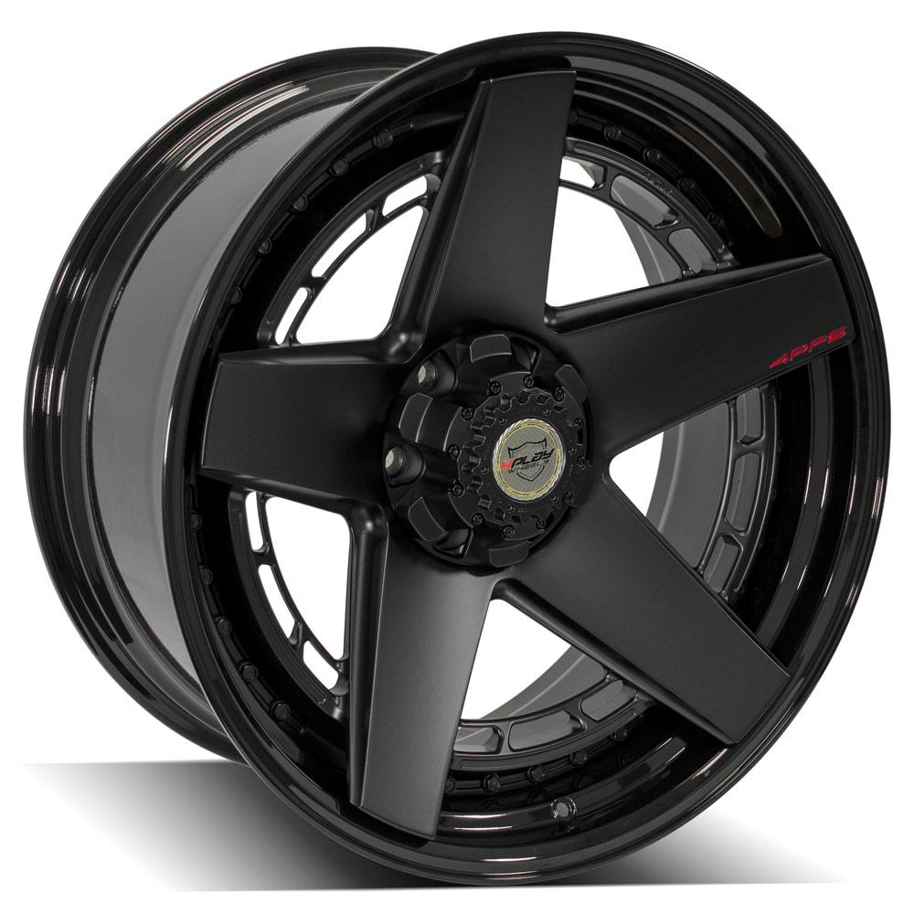 4Play Forged Series 4PF5 Matte Black Center with Gloss Black Barrel 22x10.0 Wheels - 18 Offset, 6x135/6x139.7mm Bolt Pattern, 106.1mm Hub Bore - Perfect for Off-Road Trucks & SUVs