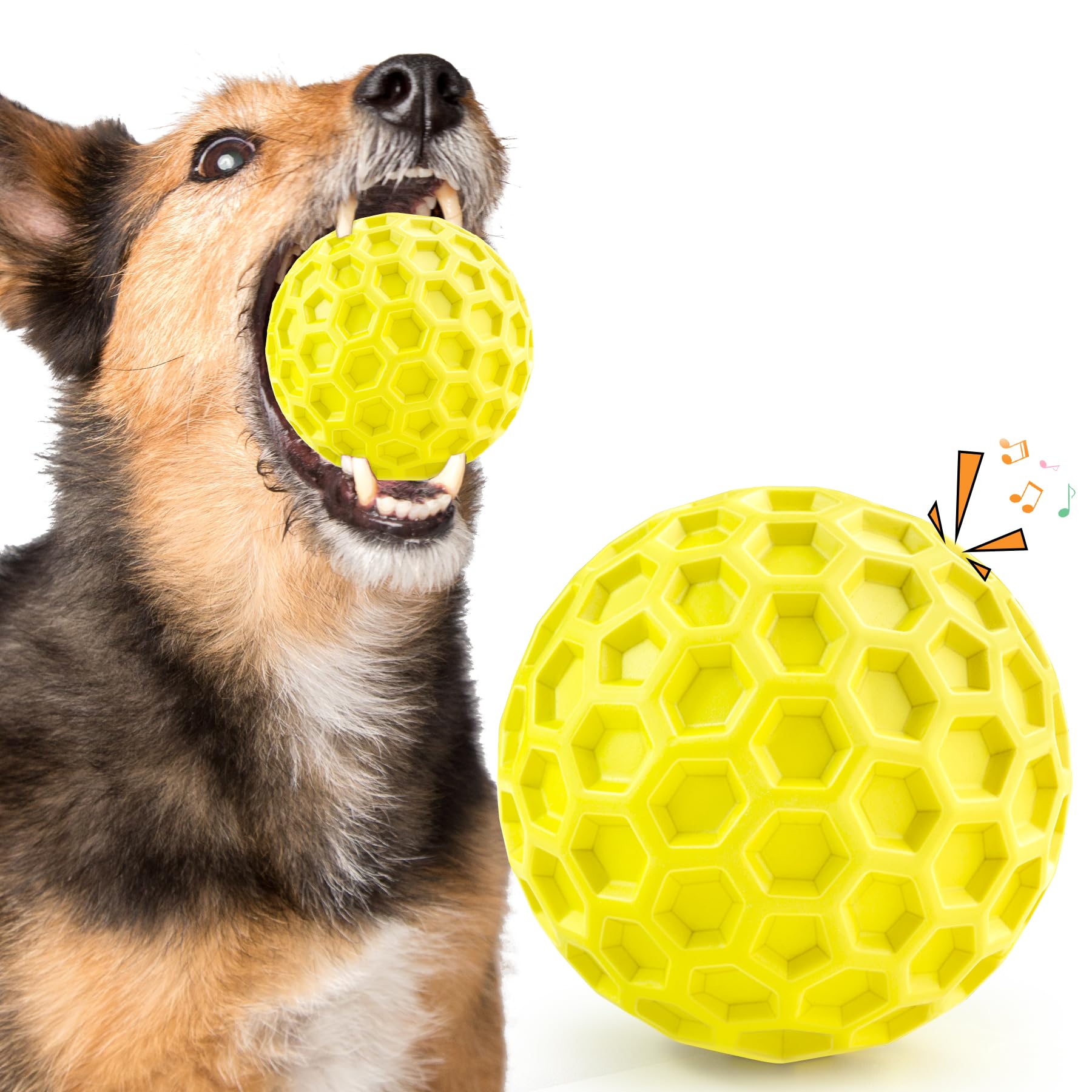 Indestructible Squeaky Dog Toys for Aggressive Chewers - Durable Chew Balls for Large Dogs - Interactive Play & Training Toys - Perfect for Fetch, Tug-of-War & Outdoor Playtime