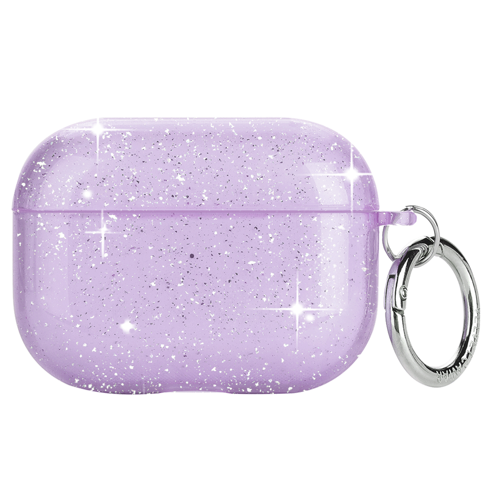 Lilac Stardust AirPod Case - Protective Cover for Apple AirPods 1/2/3 & Pro - Glittery Purple Design - Perfect for Travel, Work & Everyday Use