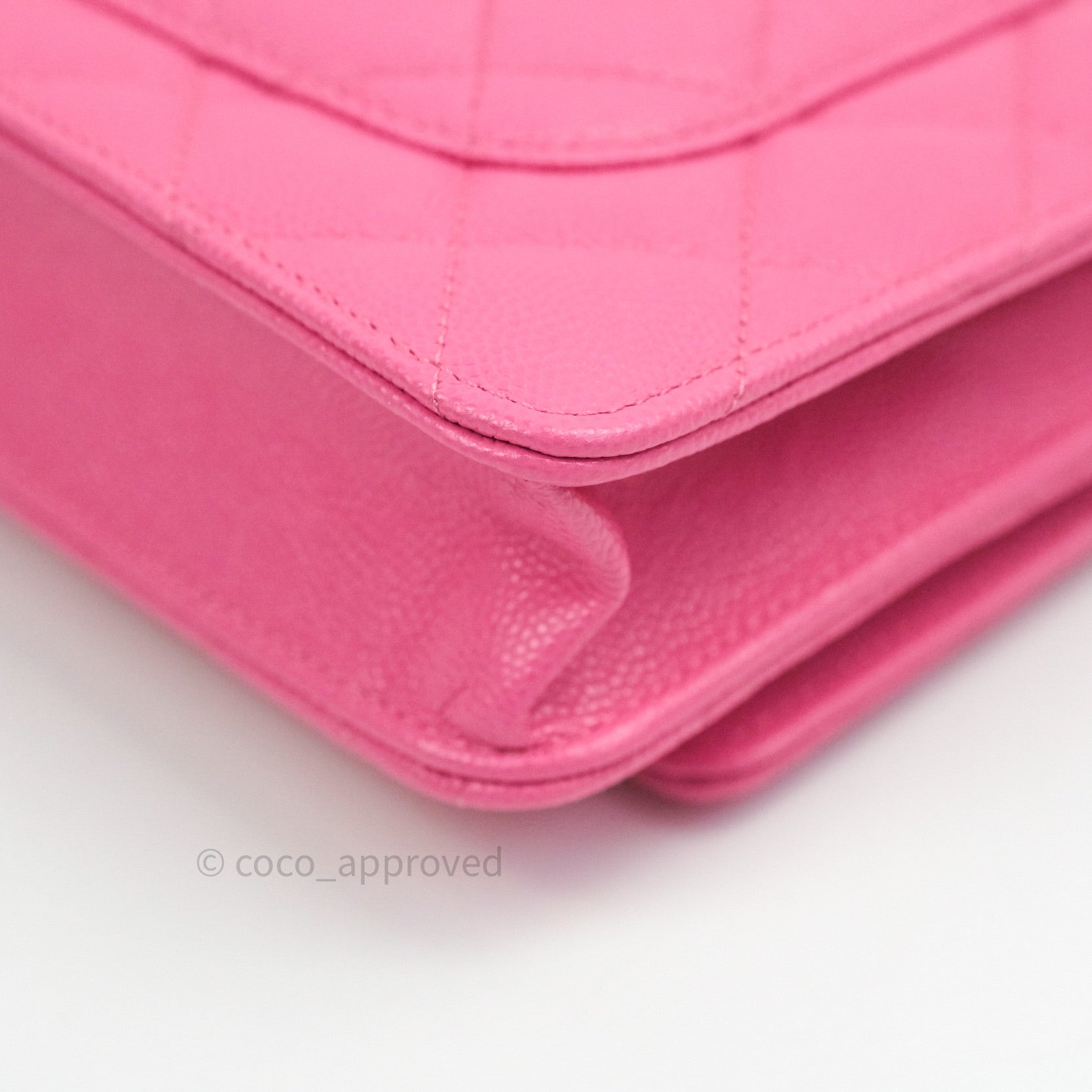 Chanel Caviar Quilted Wallet on Chain WOC in Pink with Light Gold Hardware - Perfect for Evening Events, Date Nights & Luxury Fashion Accessories