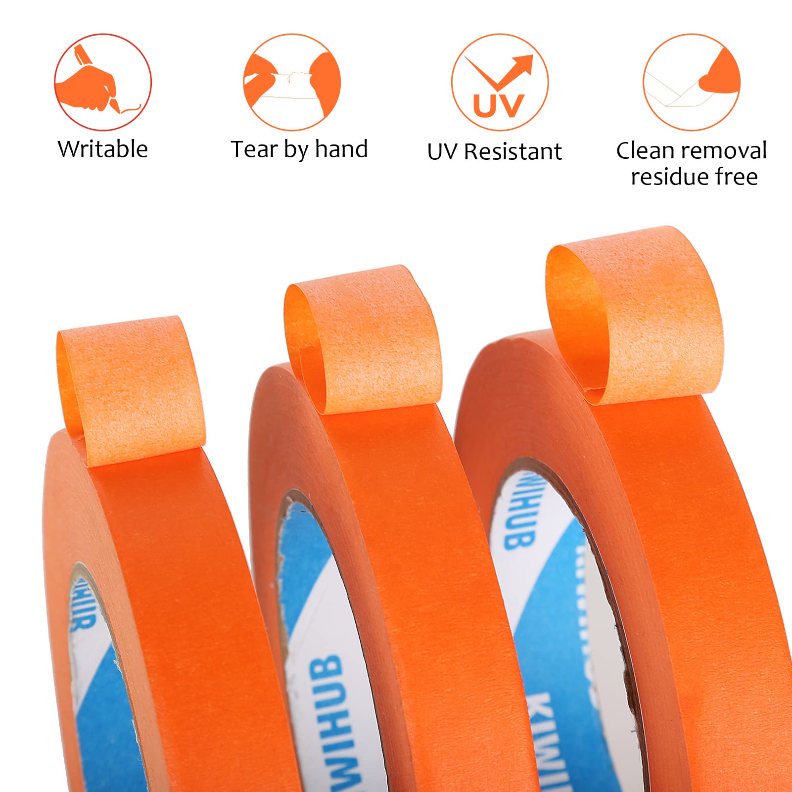 1 Inch x 60 Yards Orange Painter's Tape - Medium Adhesive Masking Tape for Painting, Labeling, DIY Crafts, Home Decor & School Projects | Perfect for Wall Painting, Arts & Crafts, Office Organization & Holiday Decorations