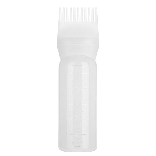 160ml White Thickened Plastic Hair Dye Bottle with Comb Teeth - DIY Baked Oil & Mixed Color Dry-Cleaning Hair Dye Applicator for Home Salon & Professional Styling