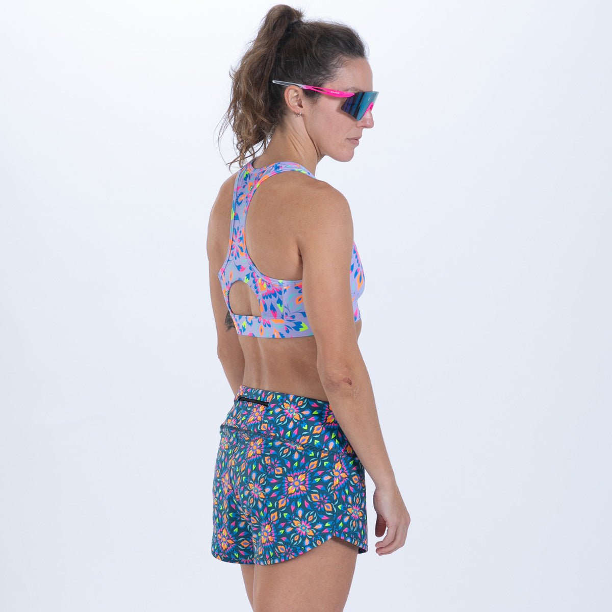 Women's Limited Edition Run 3 Shorts - Kaleidoscope Print Athletic Shorts for Running, Yoga & Gym Workouts