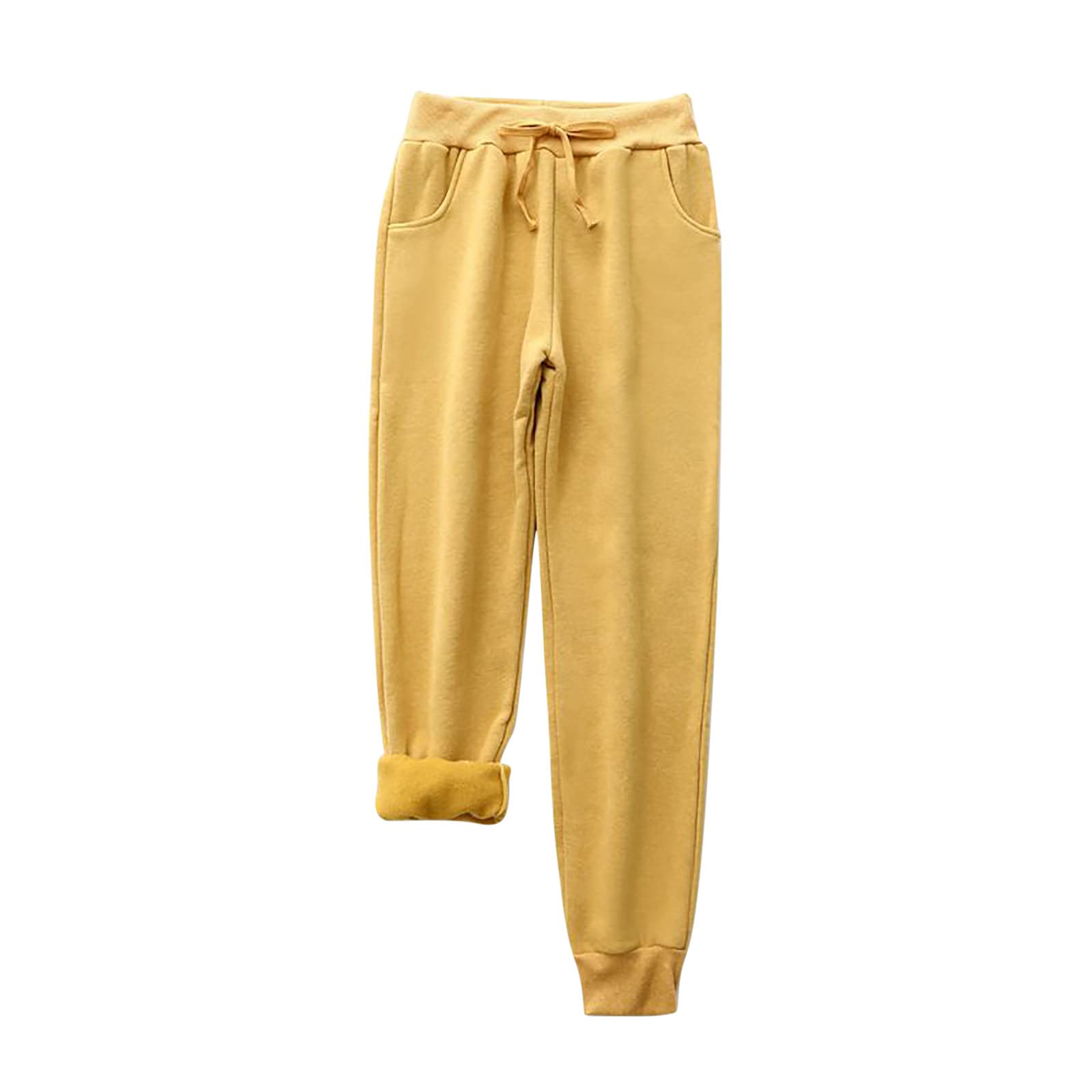Mimacoo Women's High Waisted Sherpa Lined Sweatpants - Winter Warm Fleece Joggers, Baggy Lounge Pants with Pockets, Solid Color Casual Workout Bottoms for Yoga, Running, and Home Relaxation