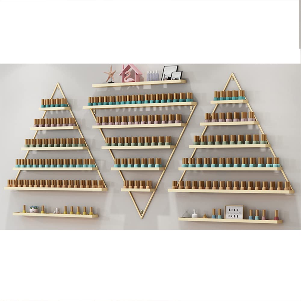 5-Layer Wrought Iron Nail Polish Storage Rack - Wall Mounted Nail Art Organizer for Salon & Home Use - Perfect for Nail Polish Bottles, Gel Polishes & Nail Art Tools Display - Ideal for Nail Salons, Beauty Shops & Home Vanity Organization