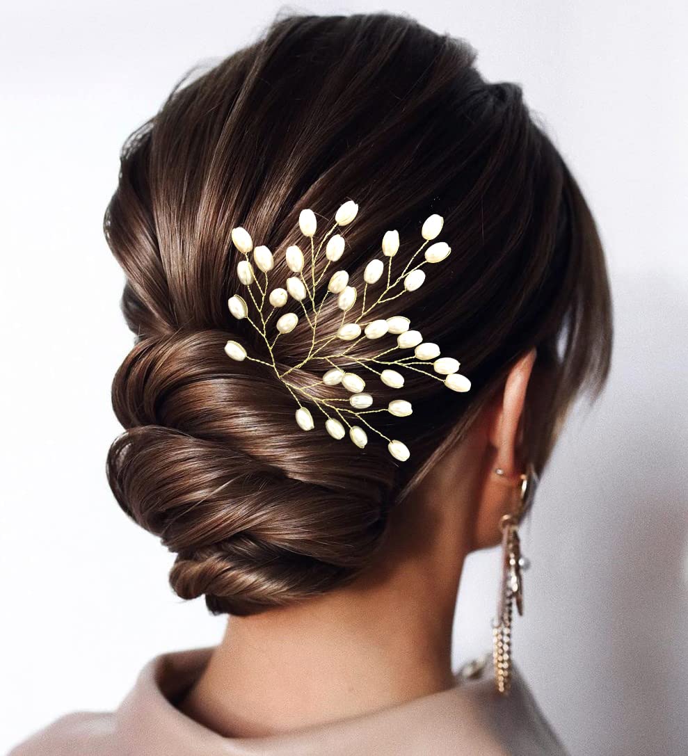 Elegant Pearl Hair Pin Set for Women - Silver Hair Accessories with Floral Design (Pack of 4) | Perfect for Weddings, Parties & Everyday Hairstyles