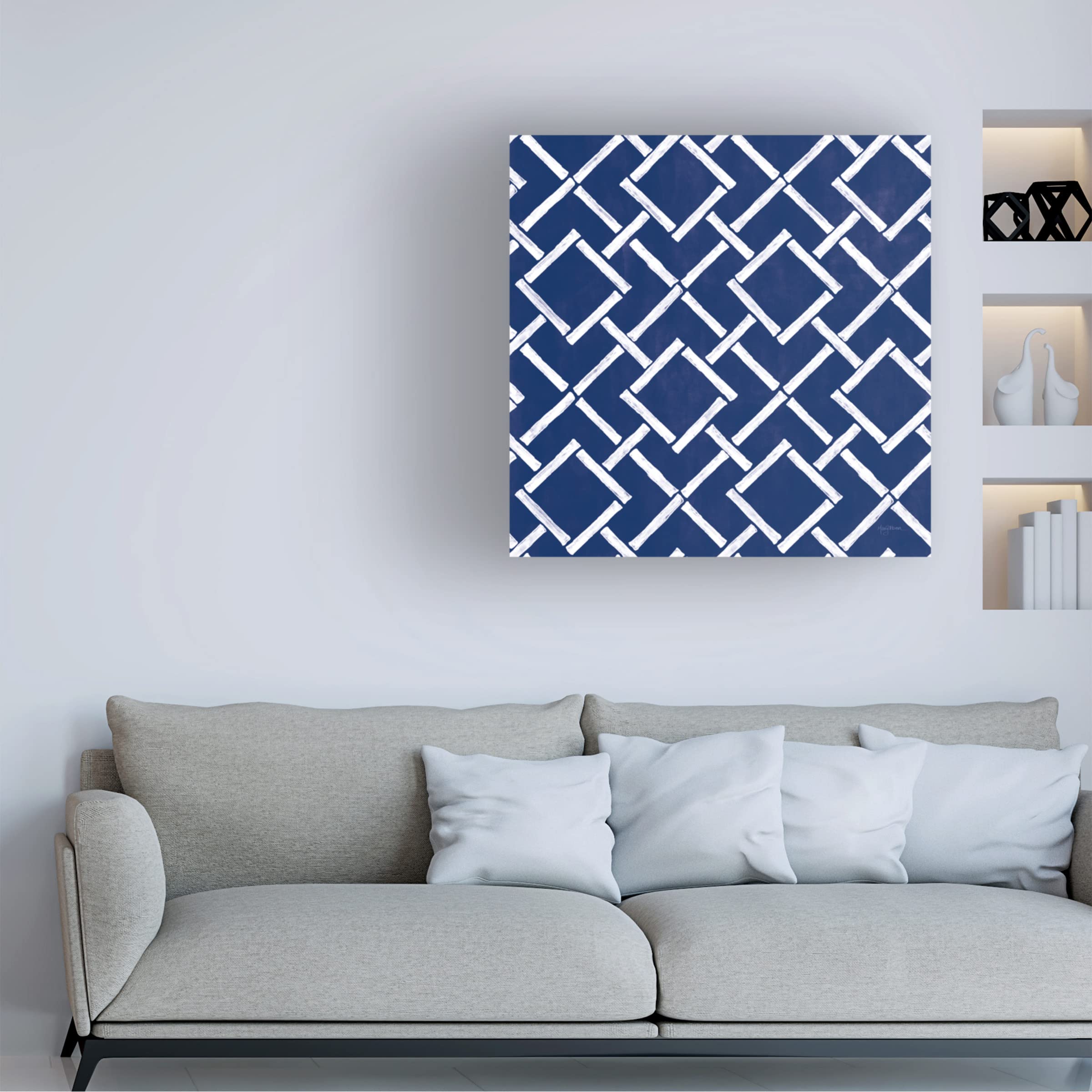 Trademark Fine Art 'Everyday Chinoiserie Pattern IA' Canvas Wall Art by Mary Urban - Elegant Asian-Inspired Home Decor for Living Room, Bedroom & Office