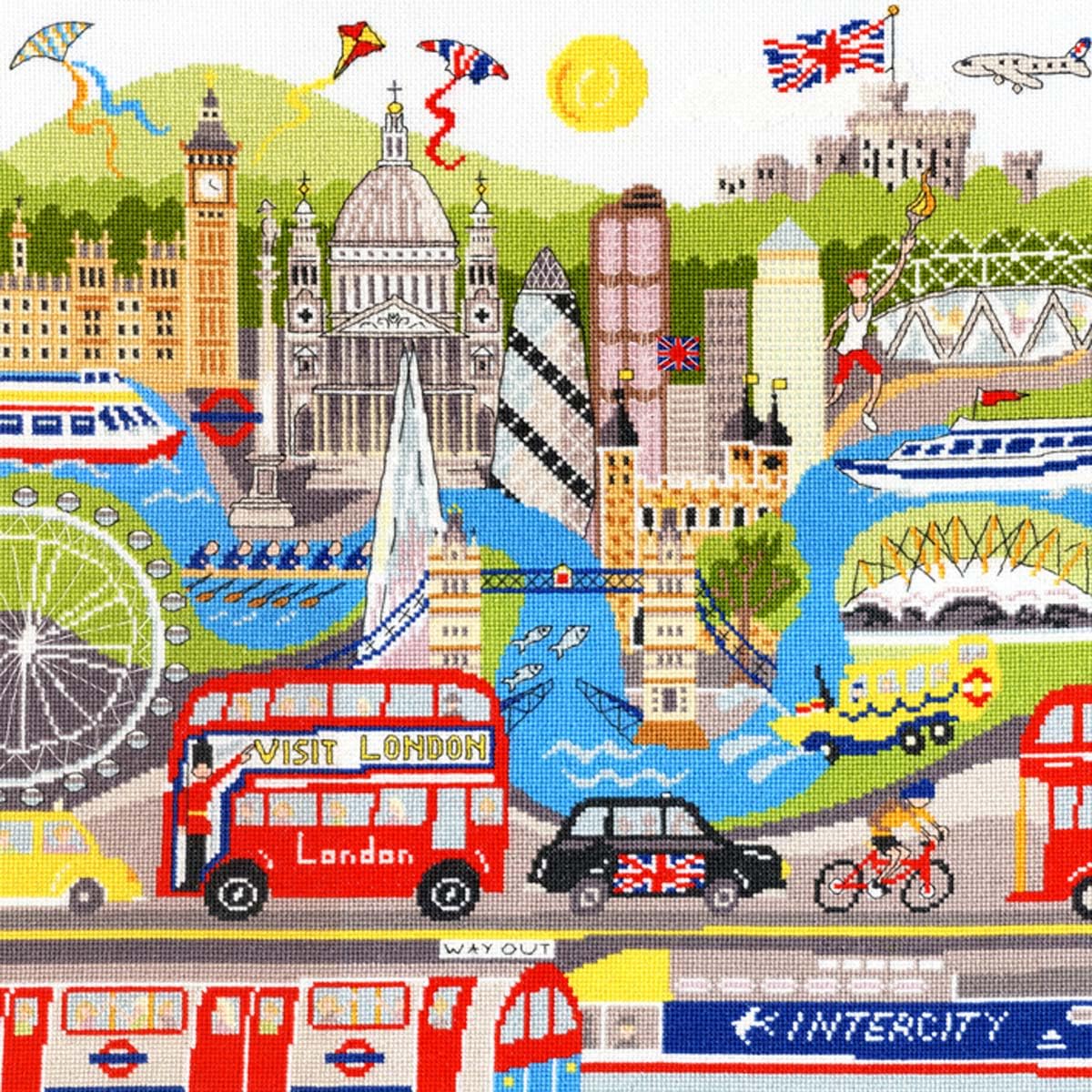 Premium London Cross Stitch Kit for Beginners & Adults - DIY Embroidery Set with Pattern, Thread & Needle - Perfect for Home Decor, Gifts & Relaxation